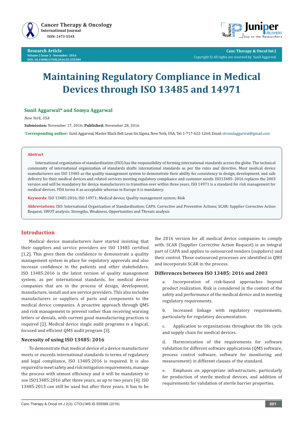 Maintaining Regulatory Compliance in Medical Devices Through ISO 13485 and 14971