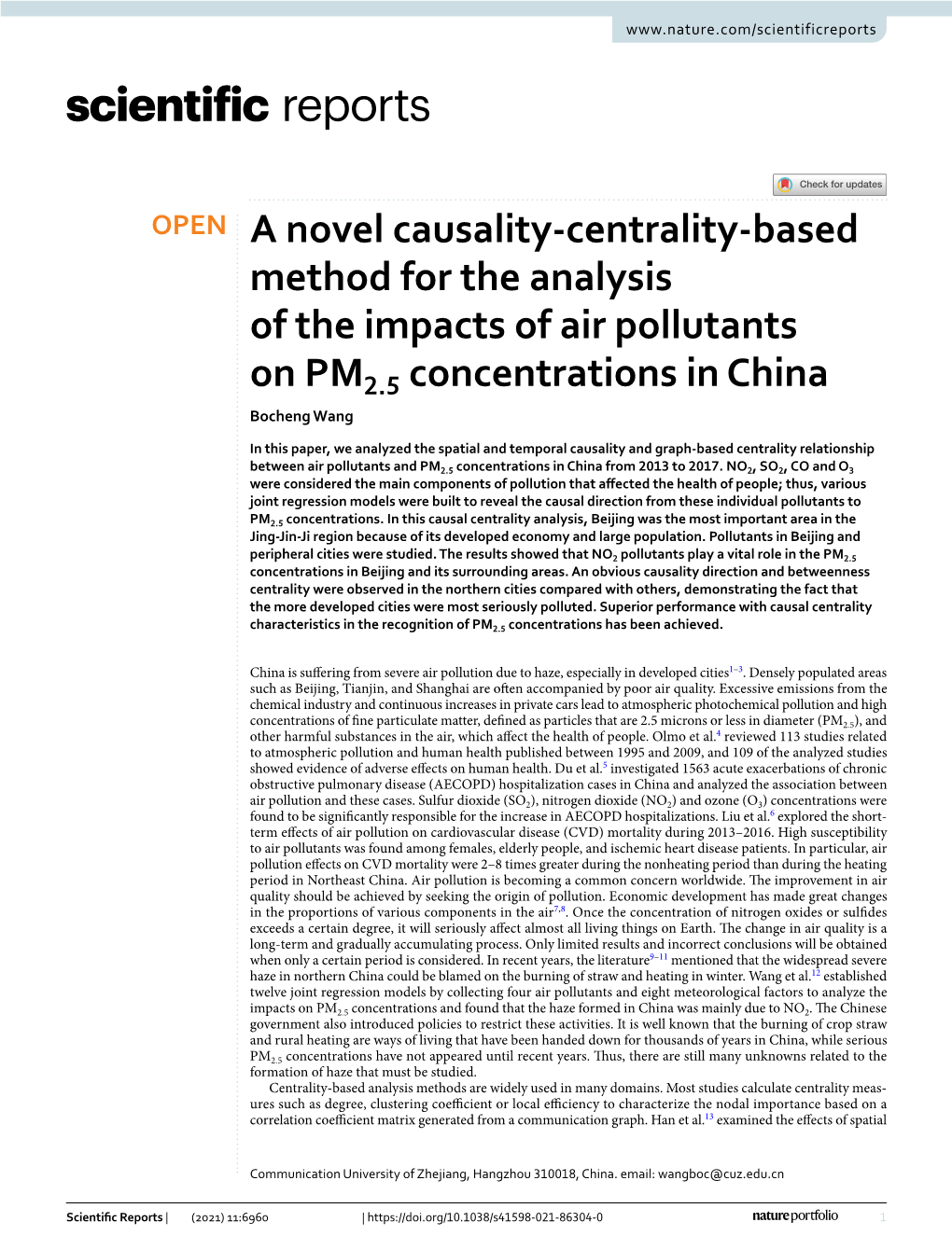 A Novel Causality-Centrality-Based Method for the Analysis of The