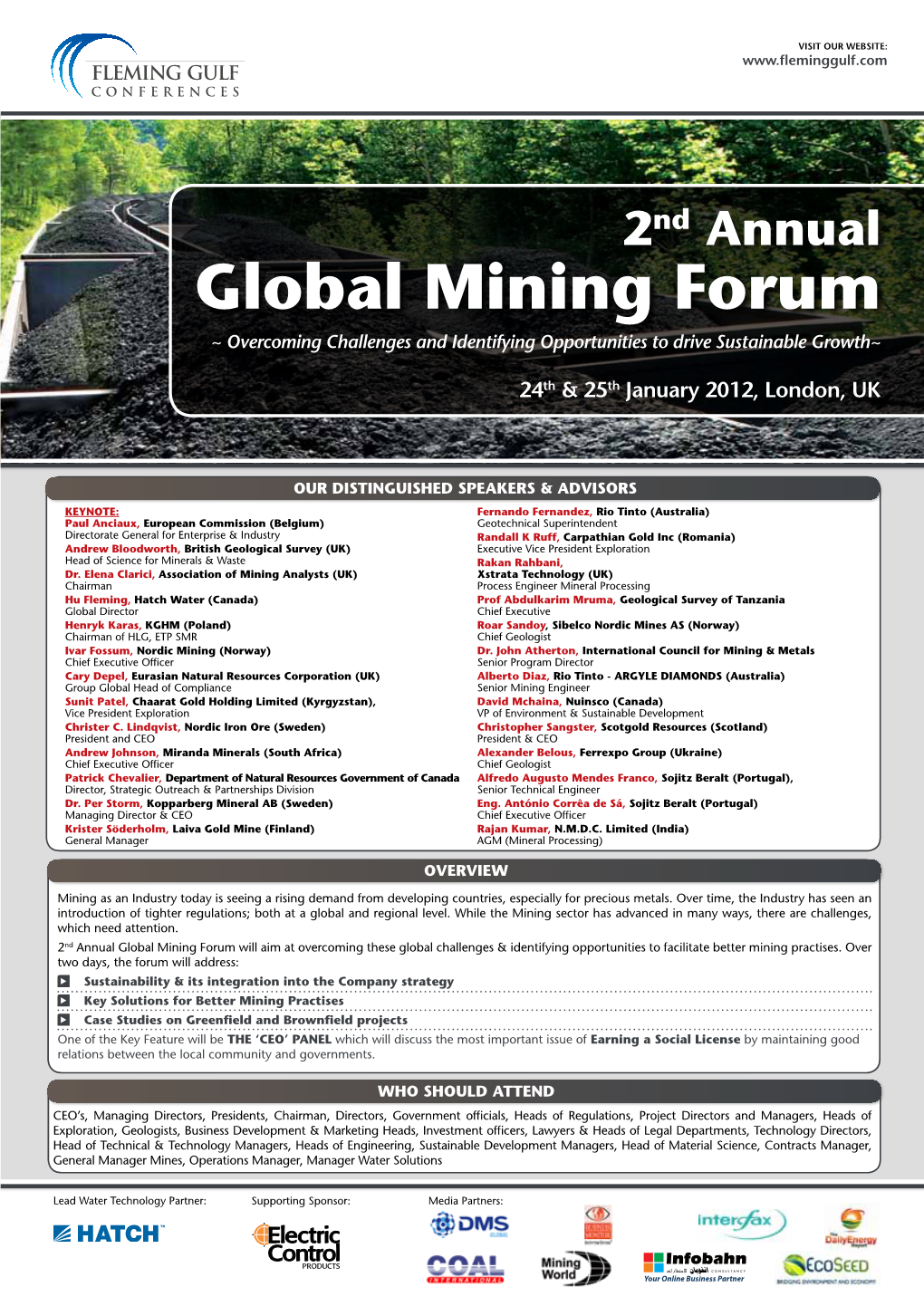 Global Mining Forum ~ Overcoming Challenges and Identifying Opportunities to Drive Sustainable Growth~