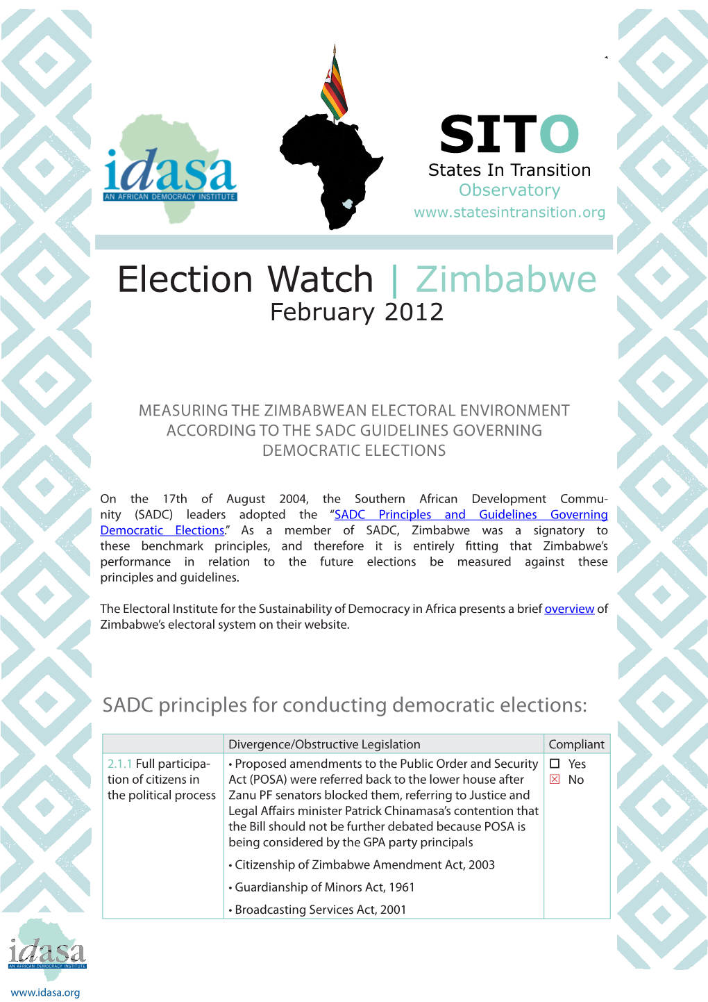 Election Watch | Zimbabwe February 2012