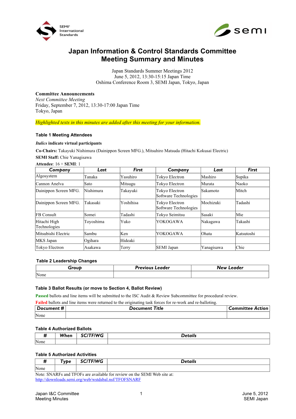 Japan Information & Control Standards Committee