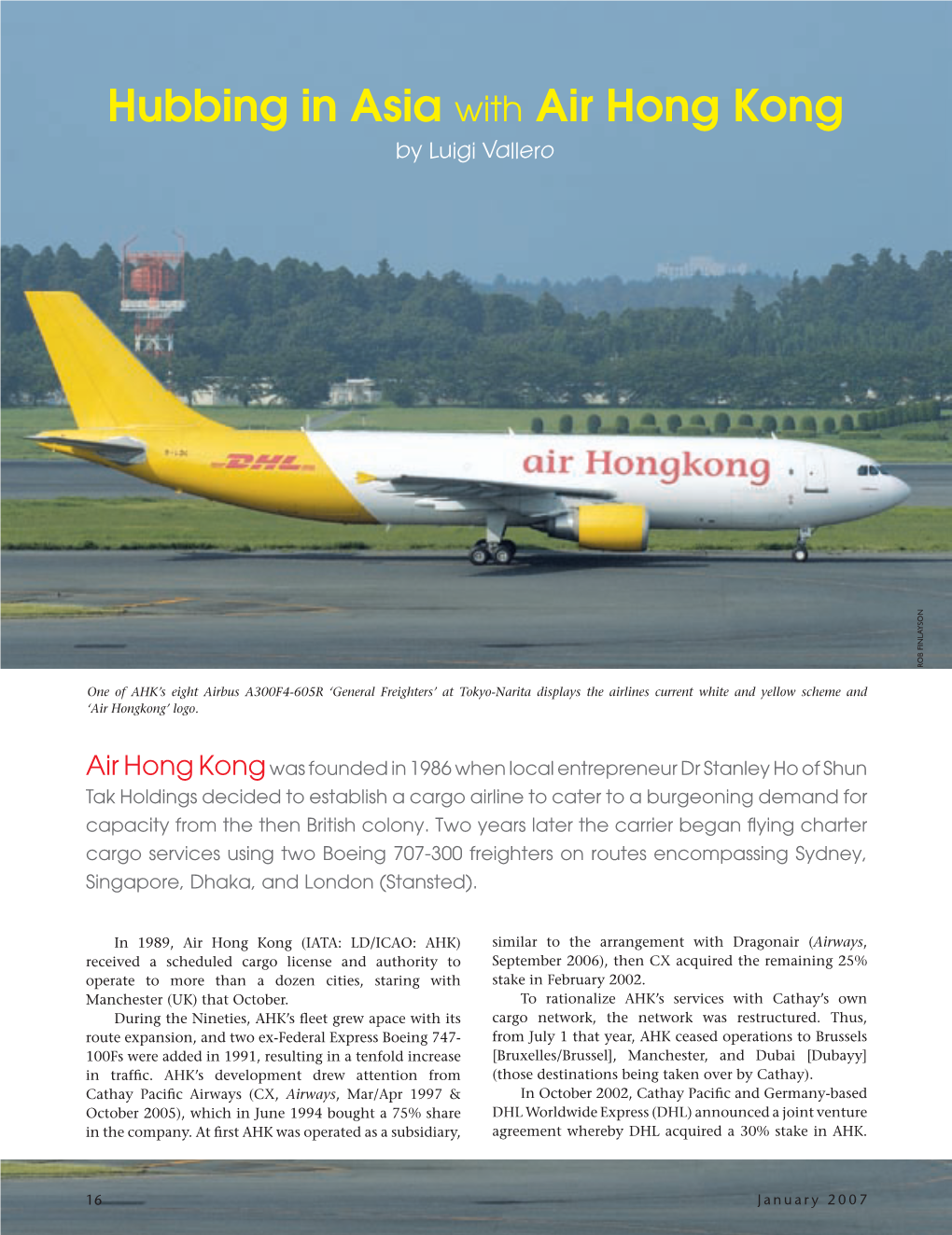 Hubbing in Asia with Air Hong Kong by Luigi Vallero ROB FINLAYSON ROB