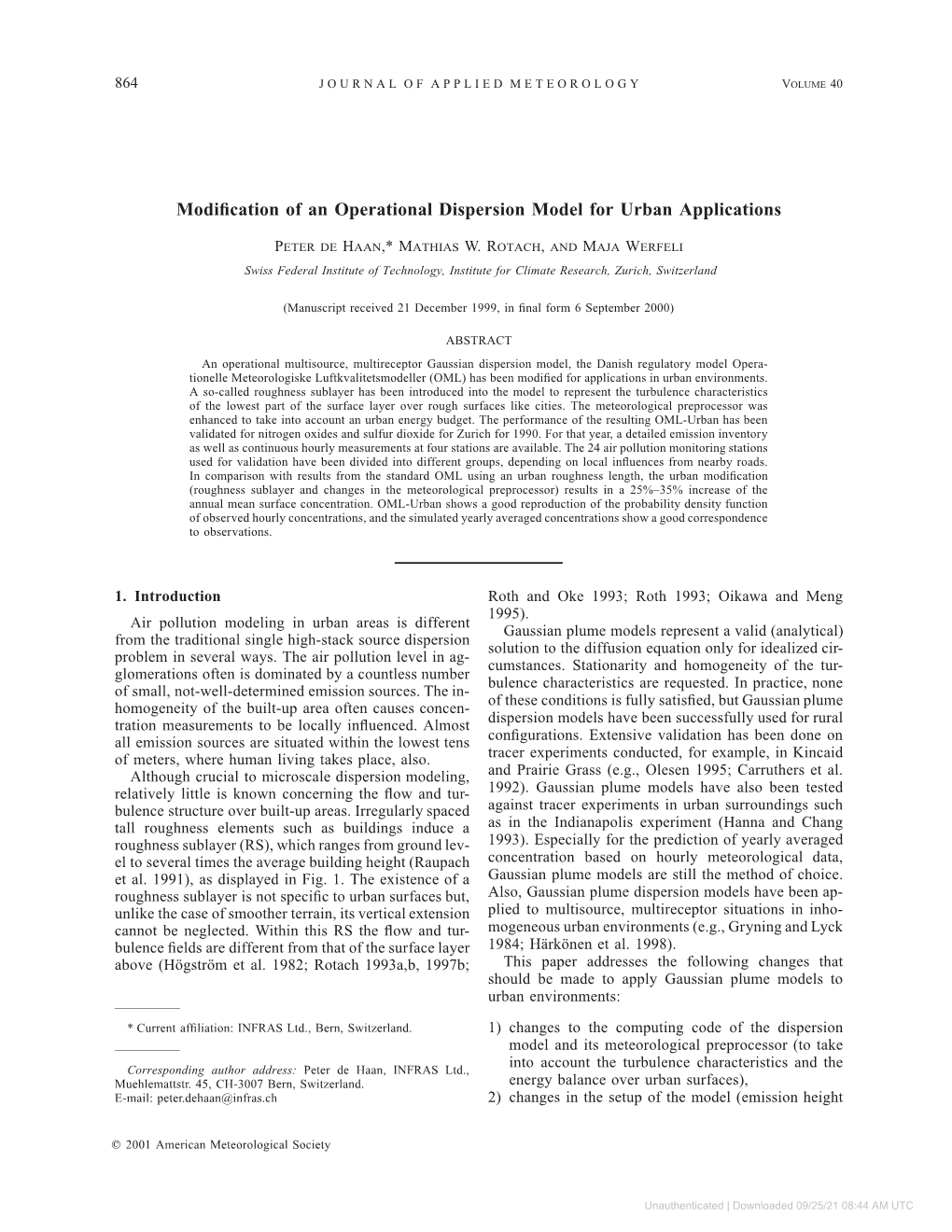 Downloaded 09/25/21 08:44 AM UTC MAY 2001 DE HAAN ET AL