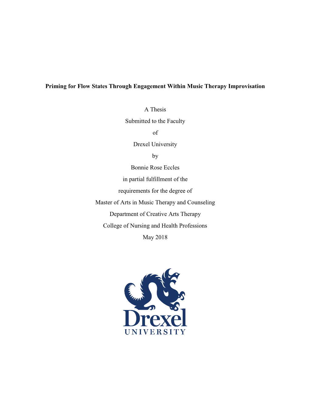 Priming for Flow States Through Engagement Within Music Therapy Improvisation