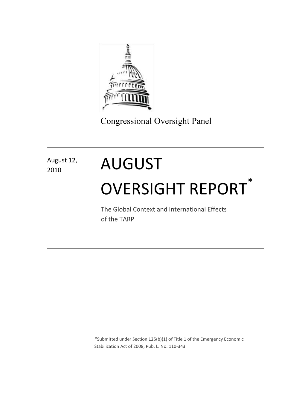 August Oversight Report Report