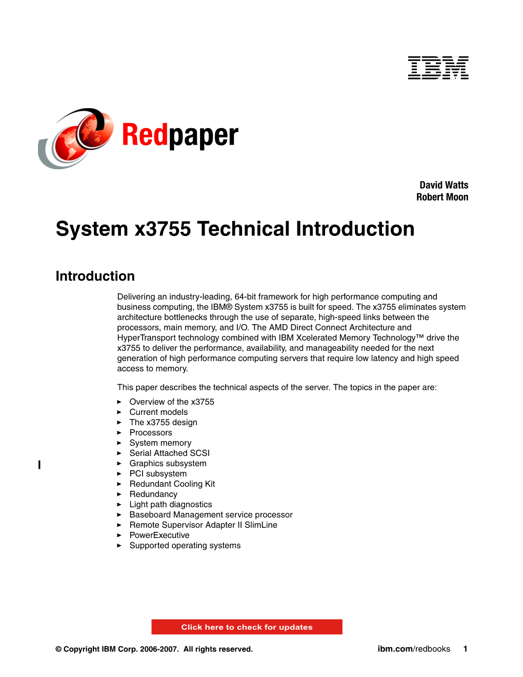 System X3755 Technical Introduction