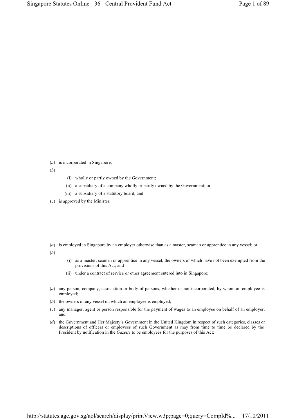 Central Provident Fund Act Page 1 of 89