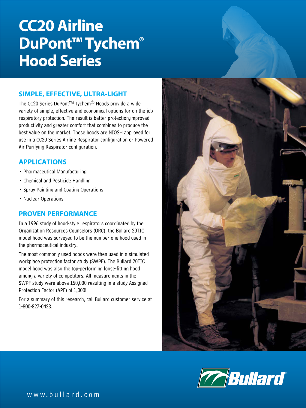 CC20 Airline Dupont™ Tychem® Hood Series