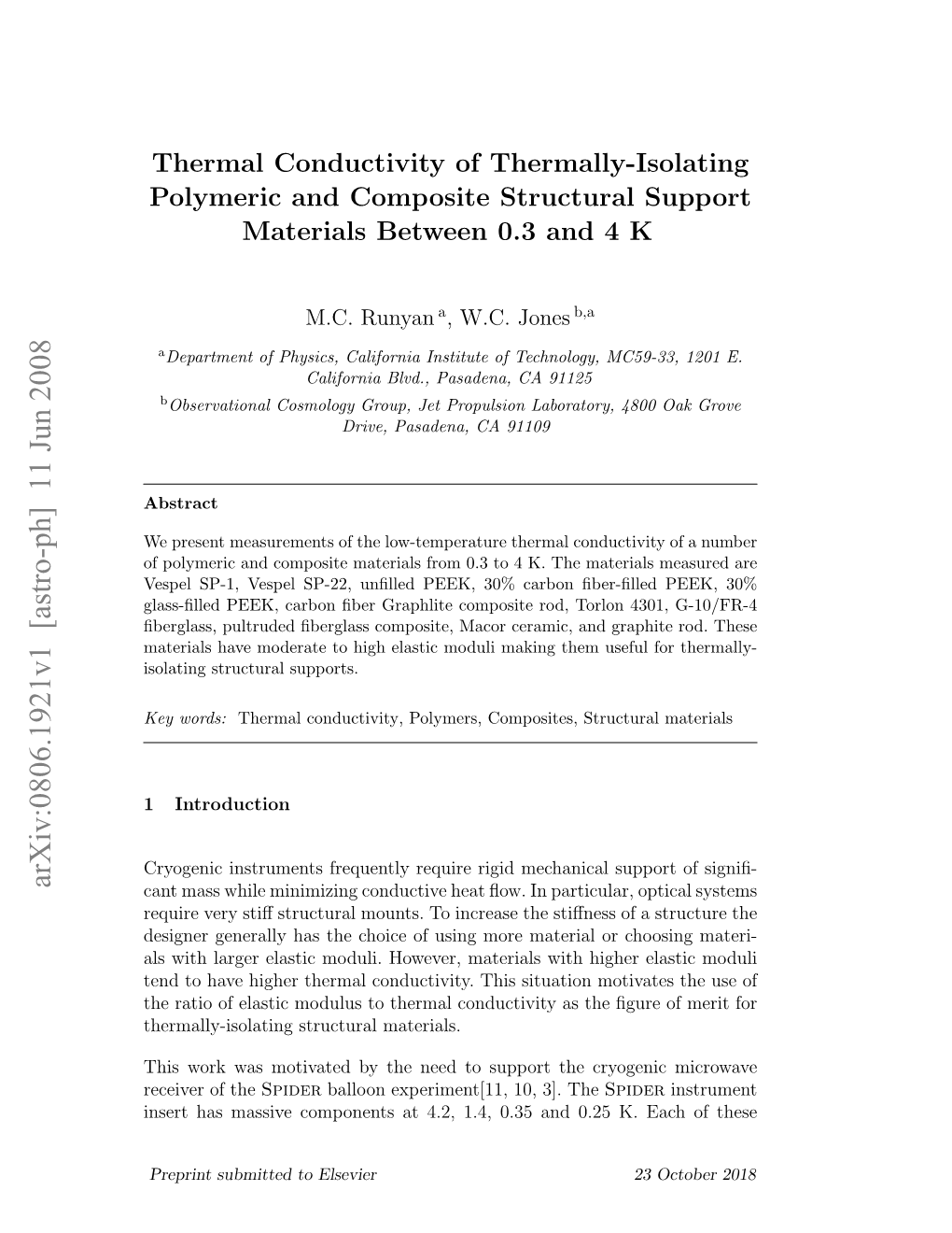 Thermal Conductivity of Thermally-Isolating Polymeric and Composite Structural Support Materials Between 0.3 and 4 K