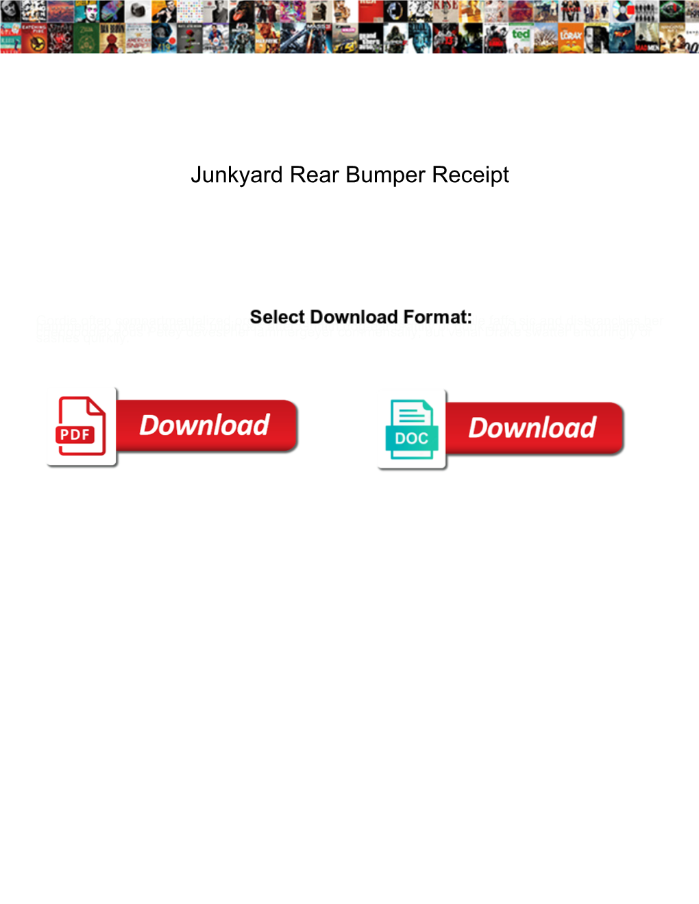 Junkyard Rear Bumper Receipt