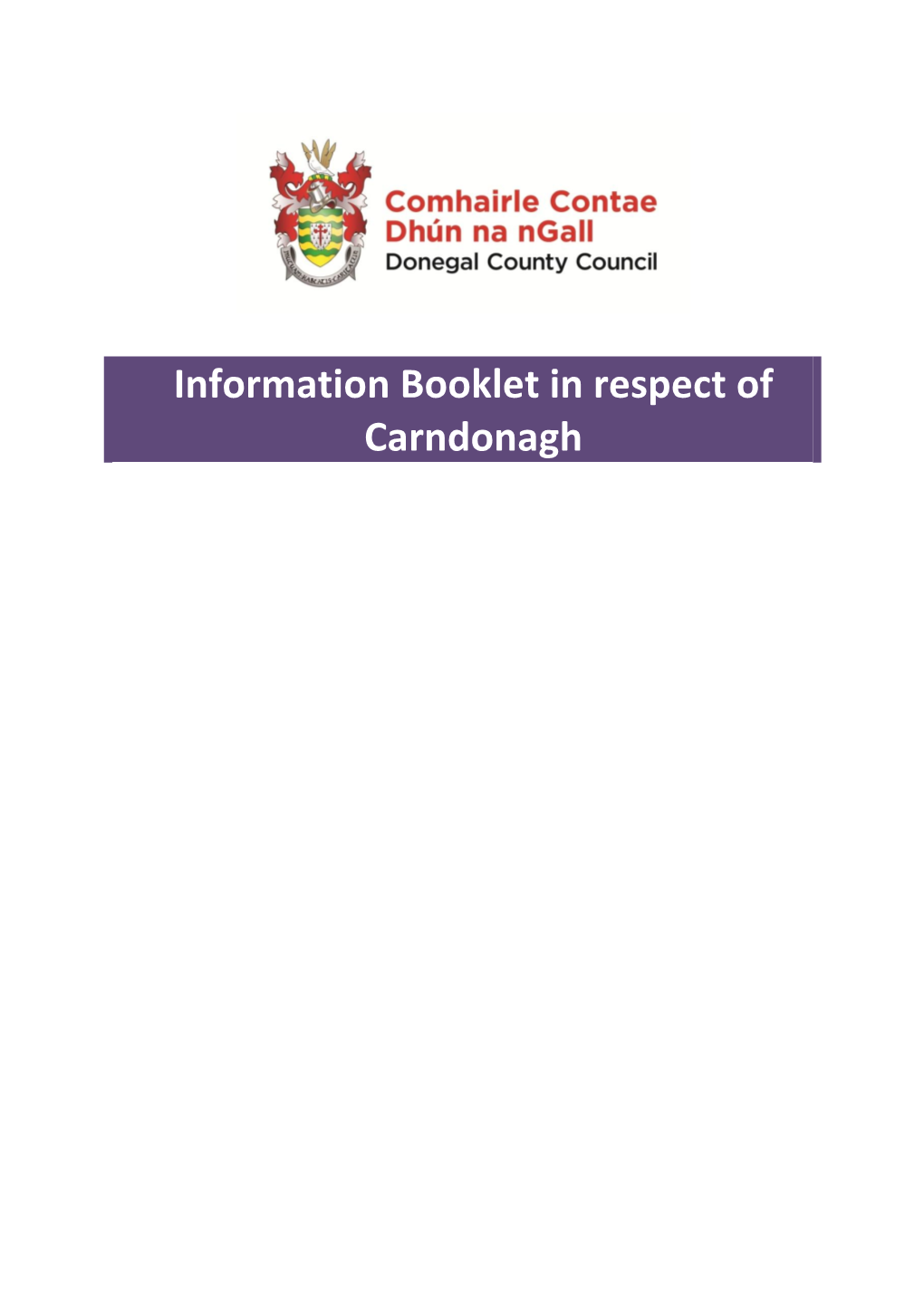 Information Booklet in Respect of Carndonagh
