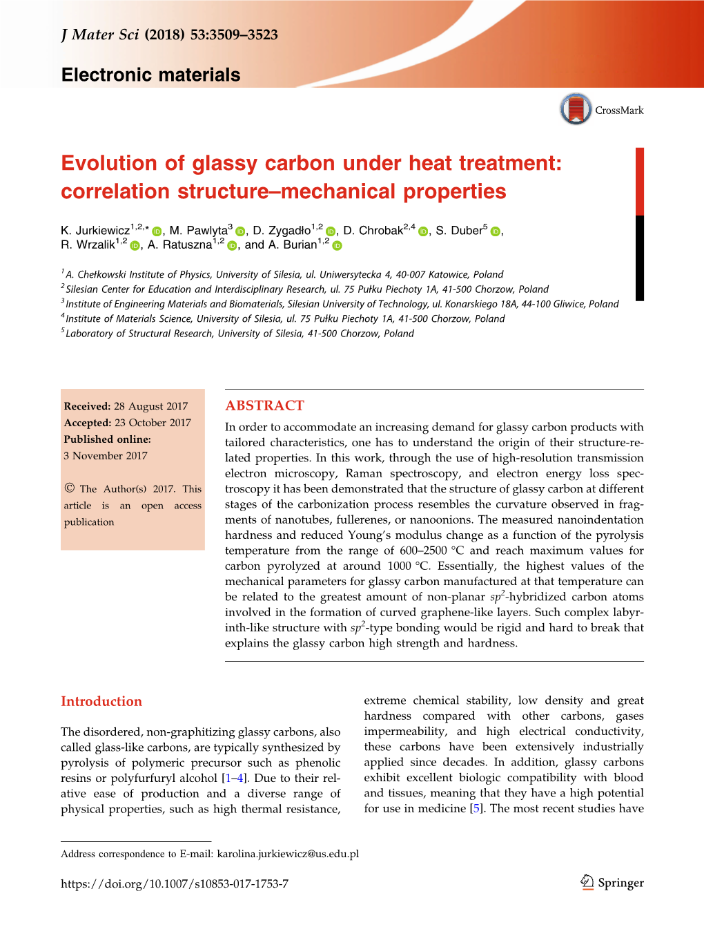 Evolution of Glassy Carbon Under Heat Treatment: Correlation Structure–Mechanical Properties