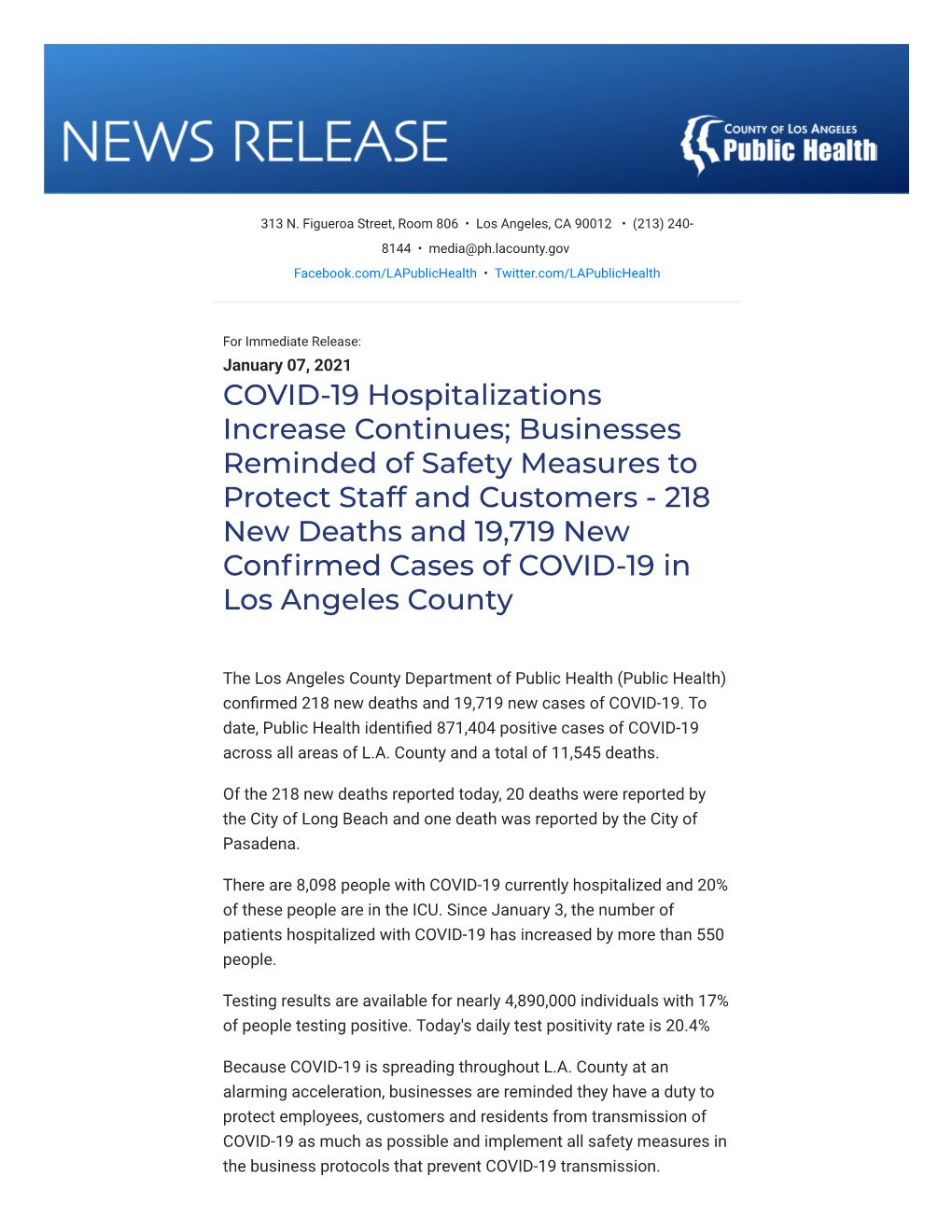 COVID-19 Hospitalizations Increase Continues