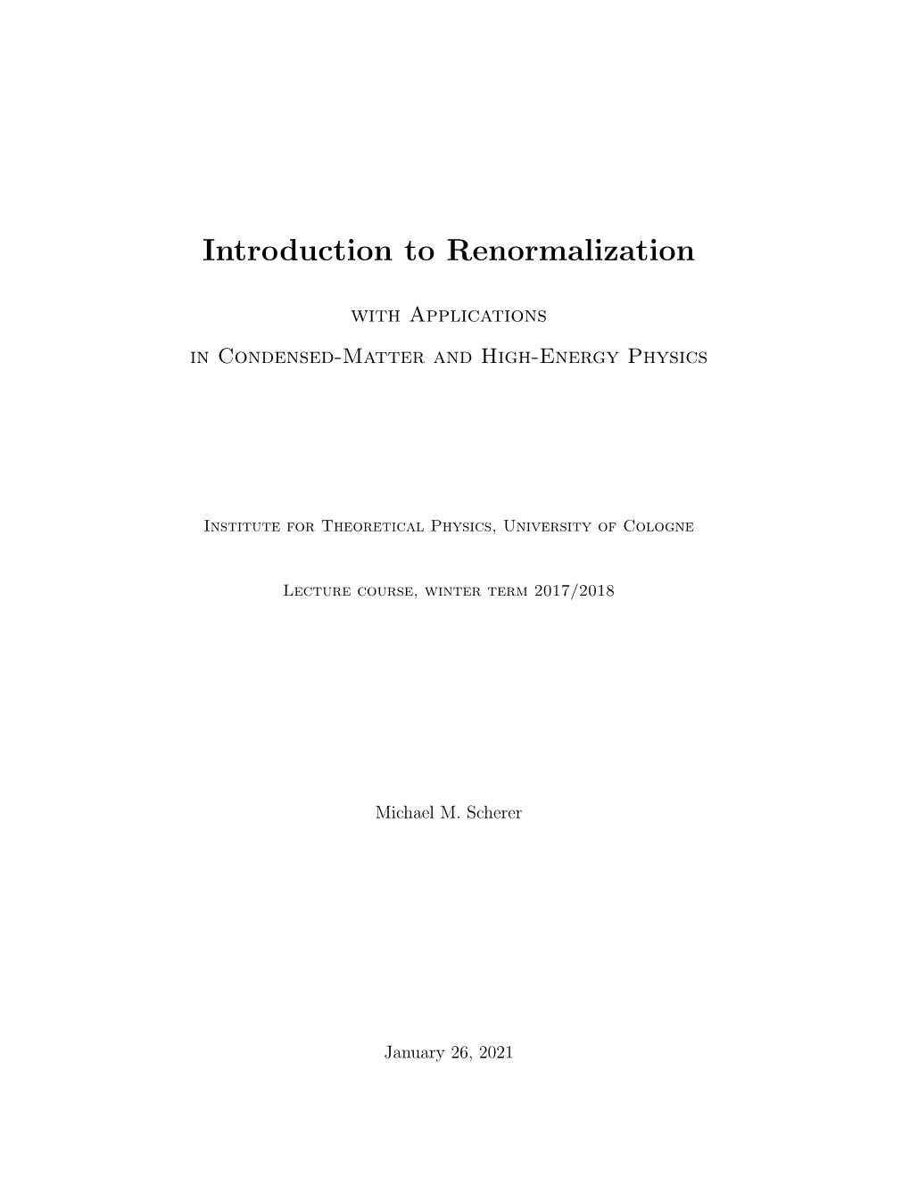 Introduction to Renormalization