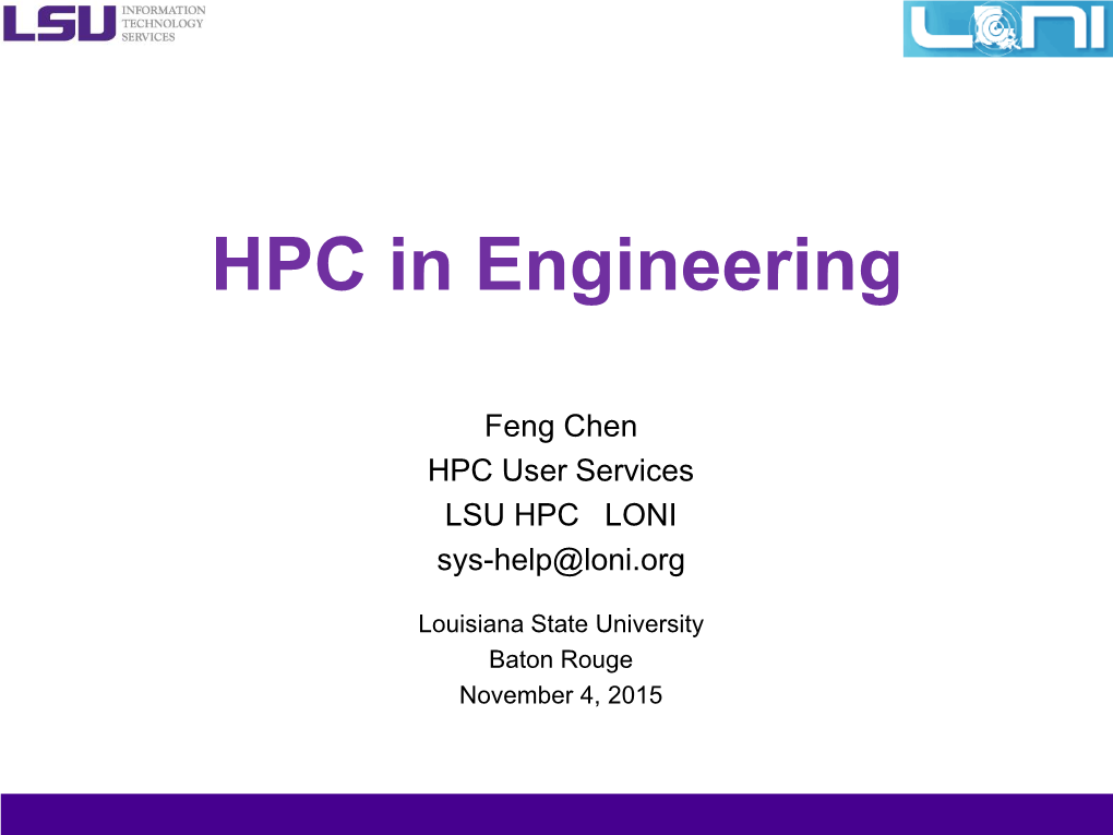HPC in Engineering