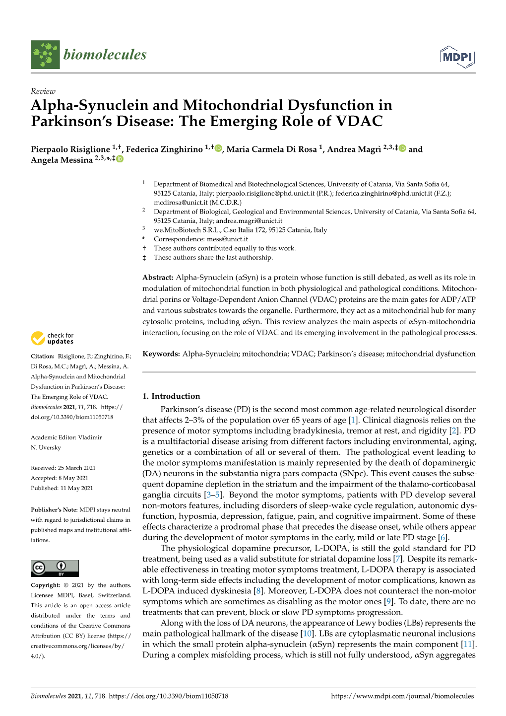 Alpha-Synuclein and Mitochondrial Dysfunction in Parkinson's Disease