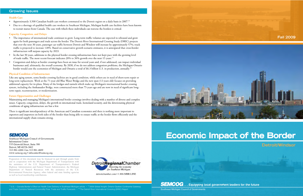 Economic Impact of the Border: Detroit/Windsor