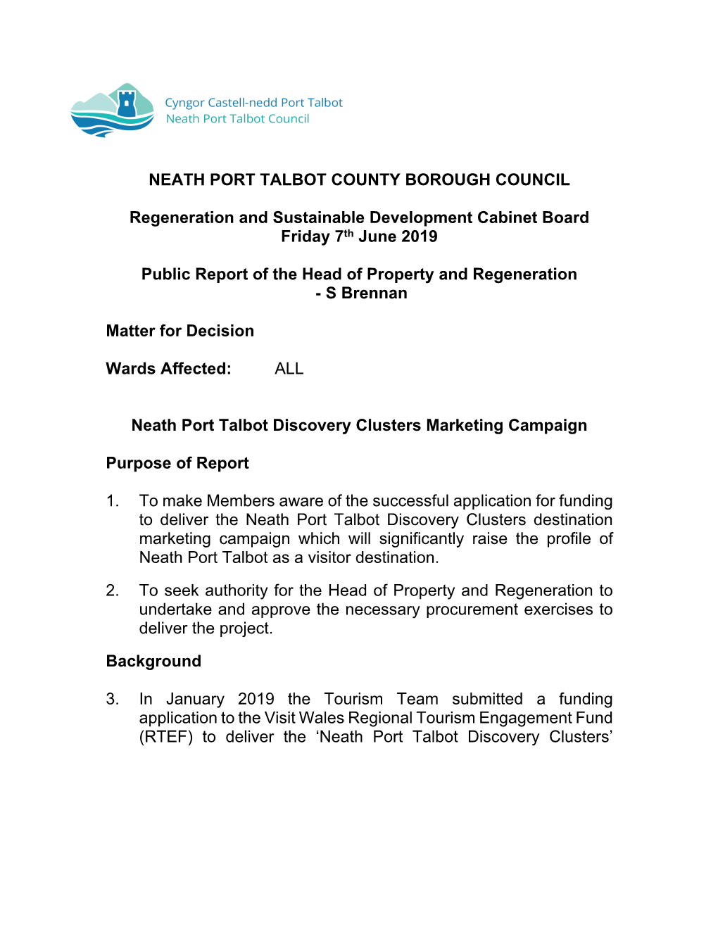 Neath Port Talbot Discovery Clusters Marketing Campaign PDF 103 KB