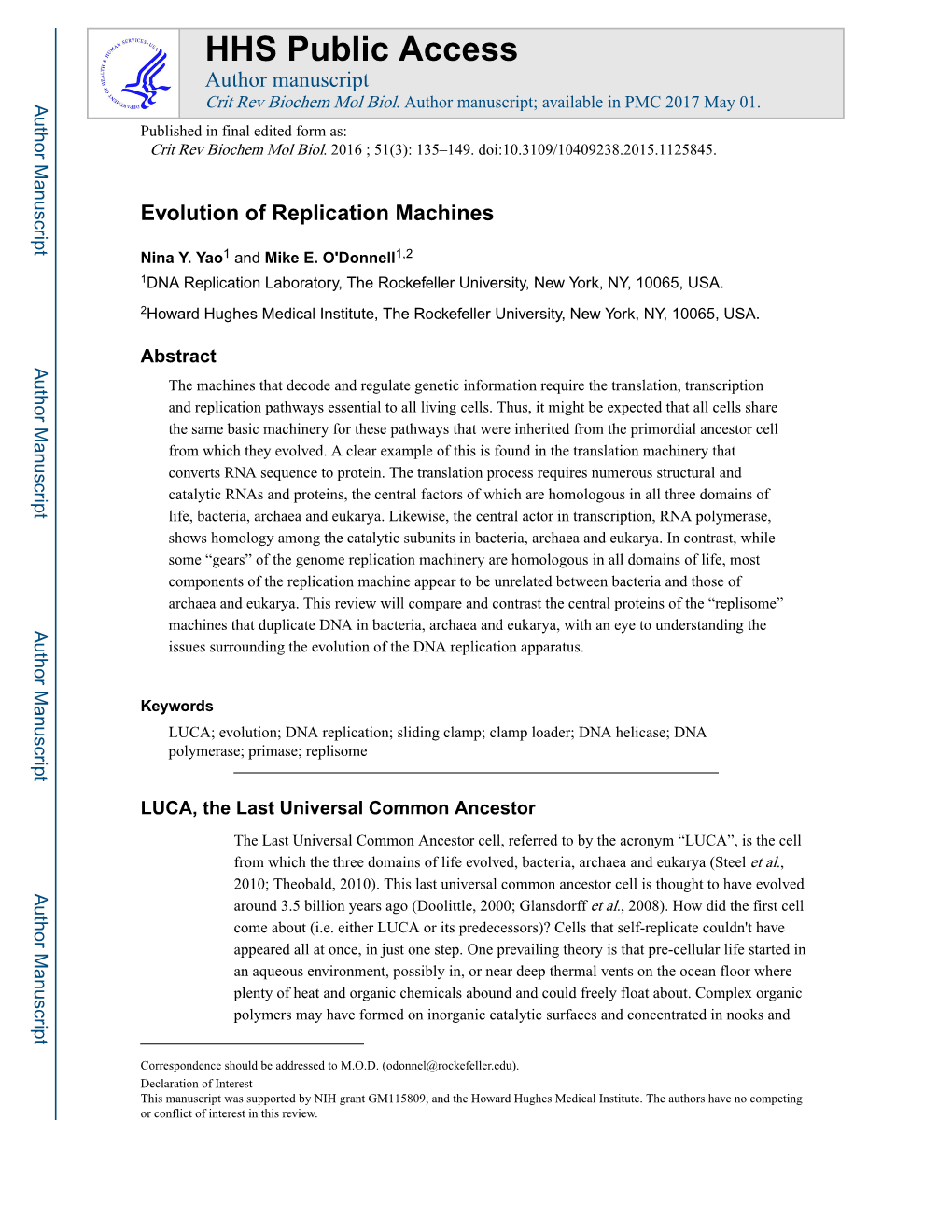 Evolution of Replication Machines