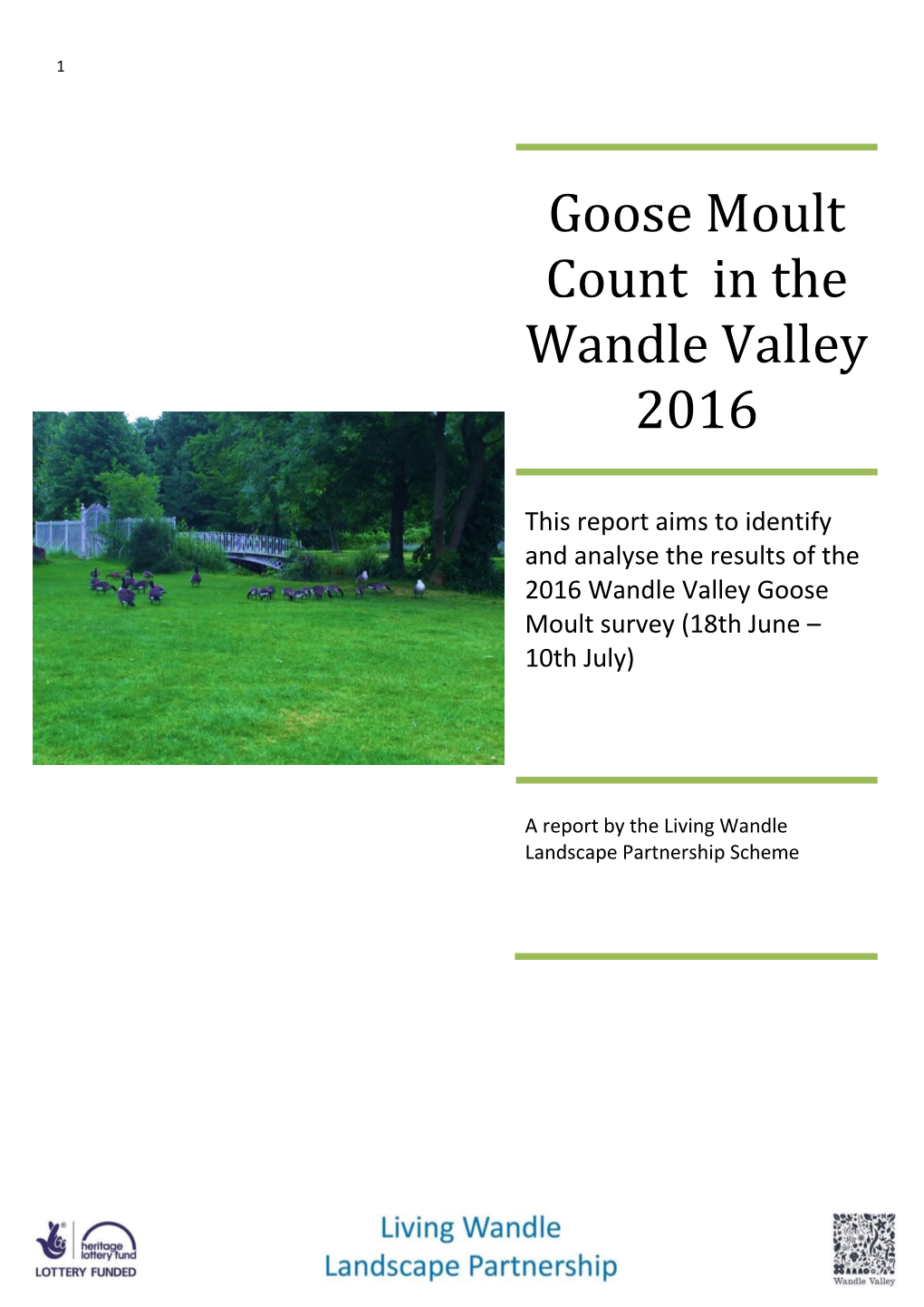 Goose Moult Count in the Wandle Valley 2016