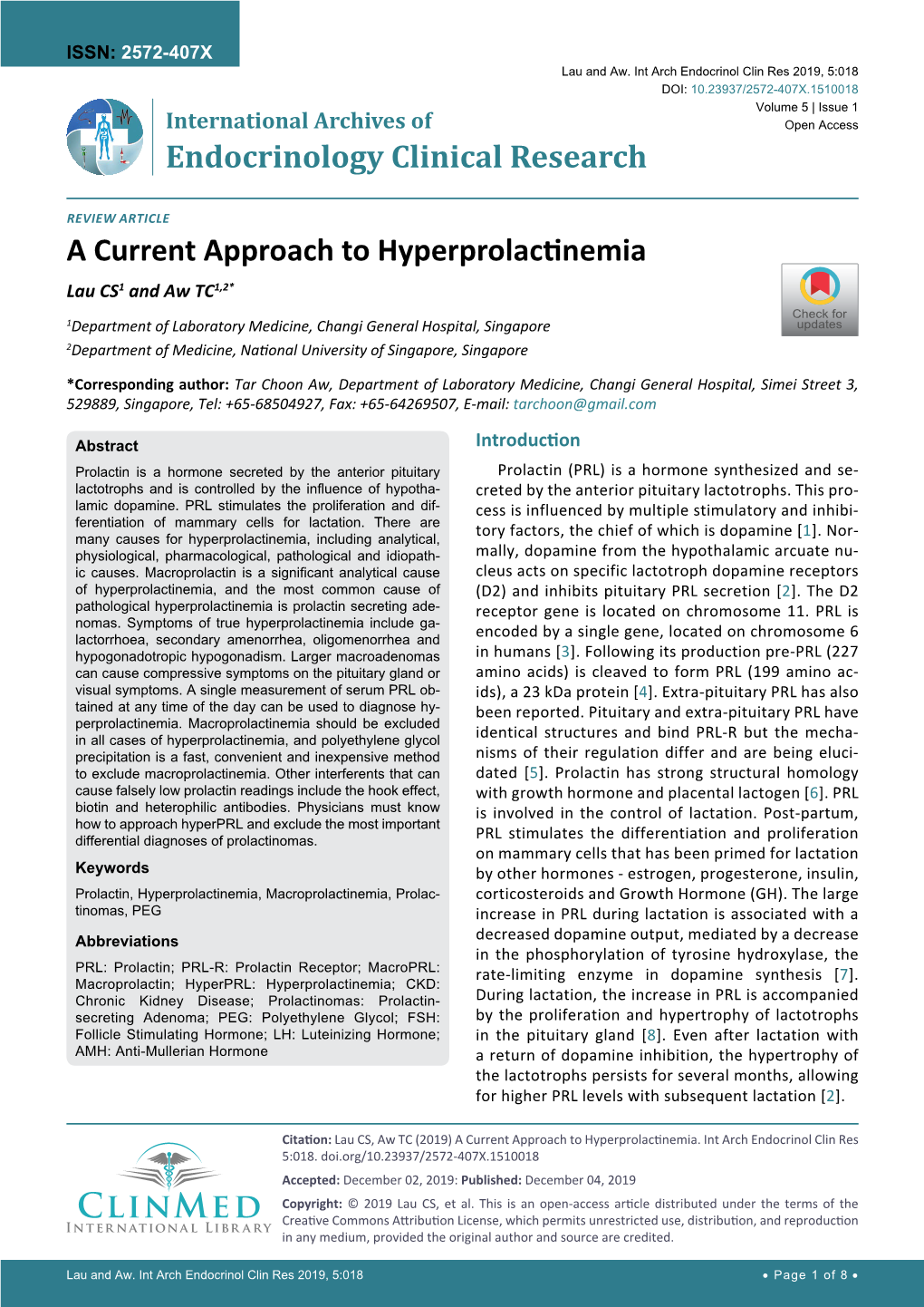 A Current Approach to Hyperprolactinemia