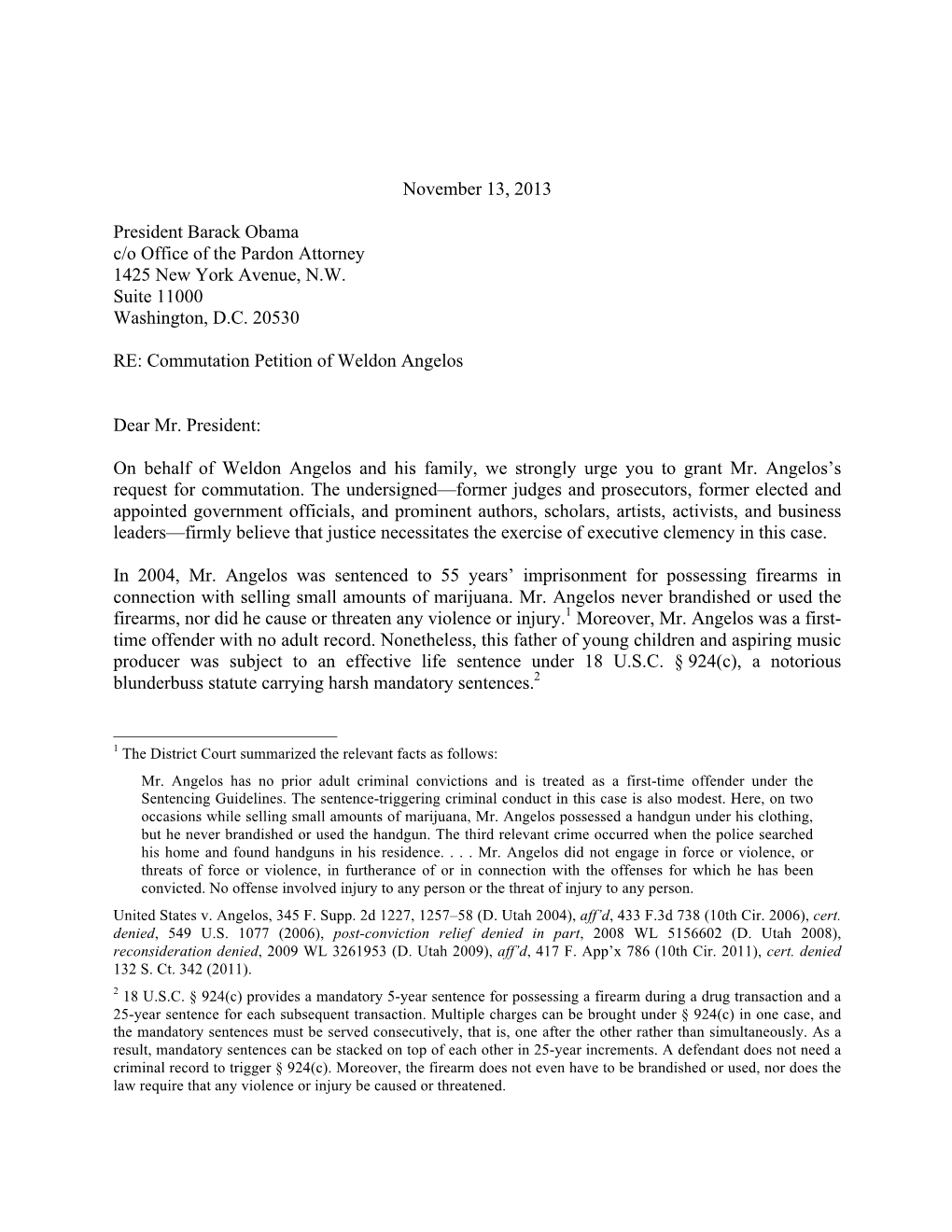 Angelos Commutation Support Letter