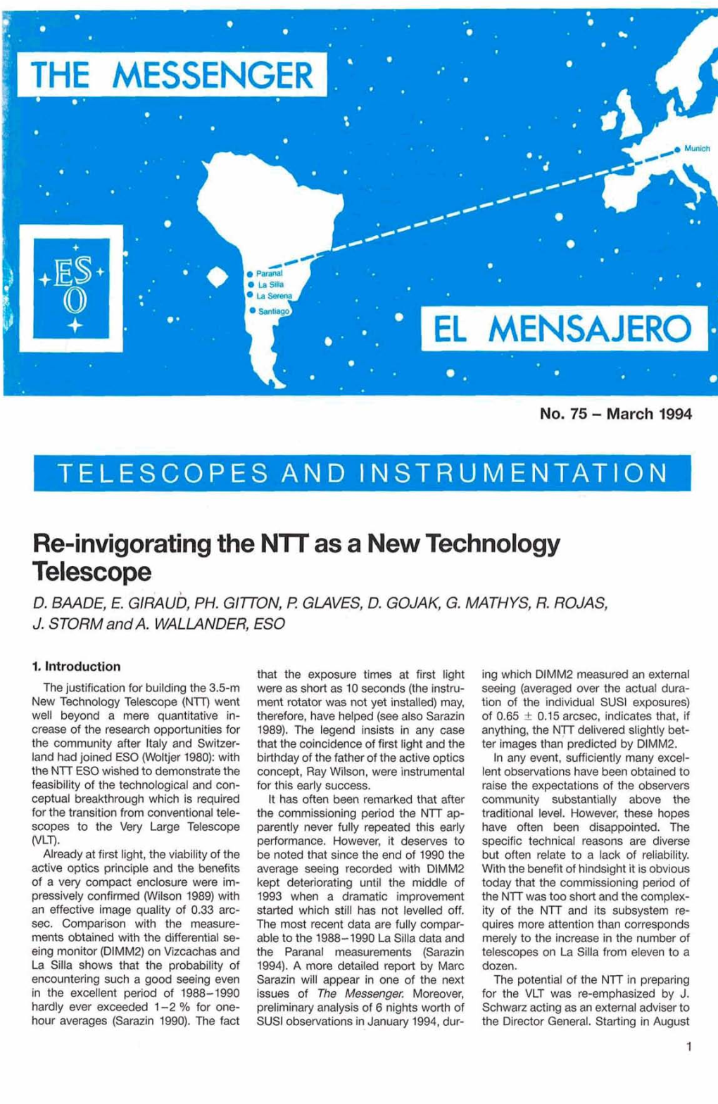 Telescopes and Instrumentation 1