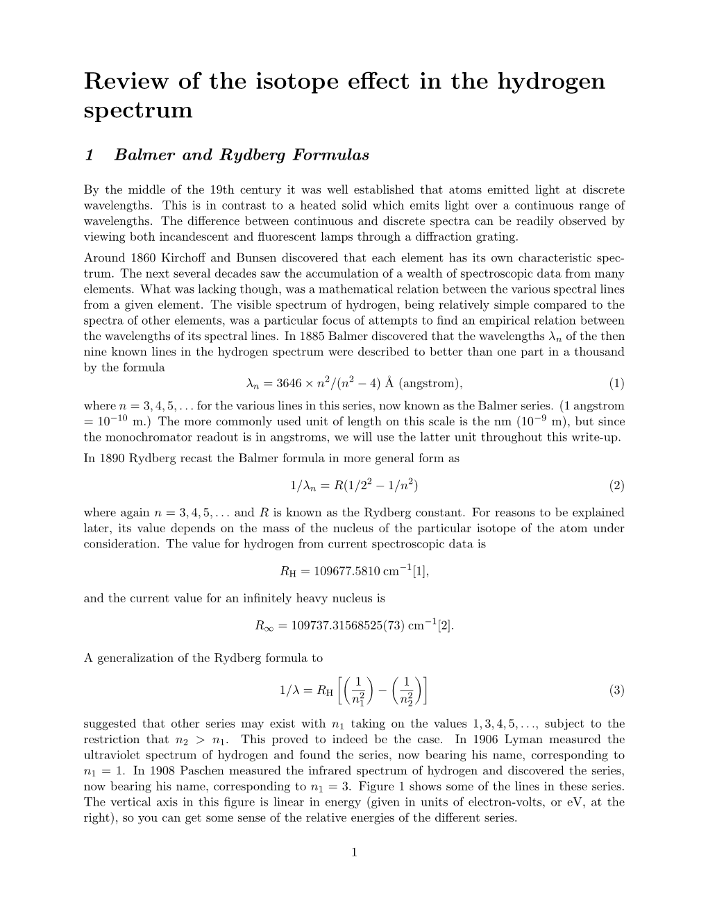 Review of Theory of the Reduced Mass