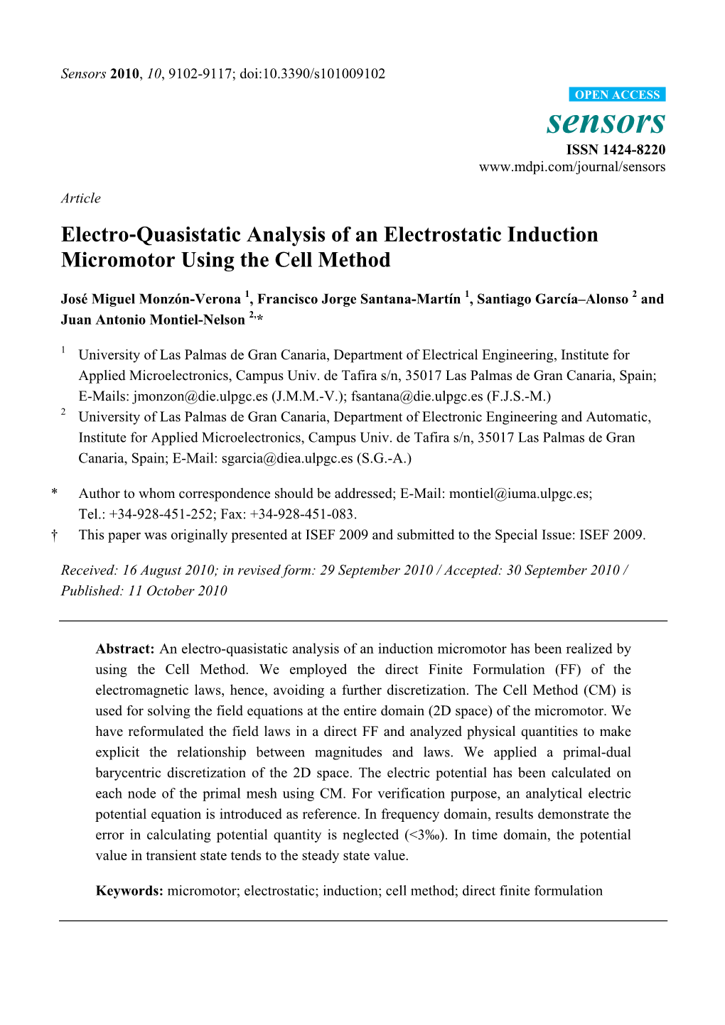 Electro‐Quasistatic Analysis of an Electrostatic Induction Micromotor Using the Cell Method