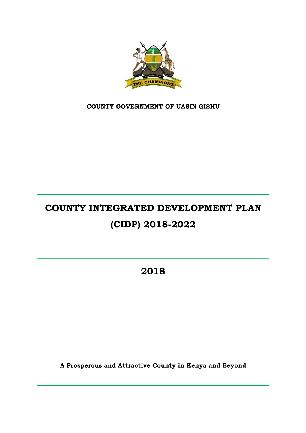 County Integrated Development Plan (Cidp) 2018-2022