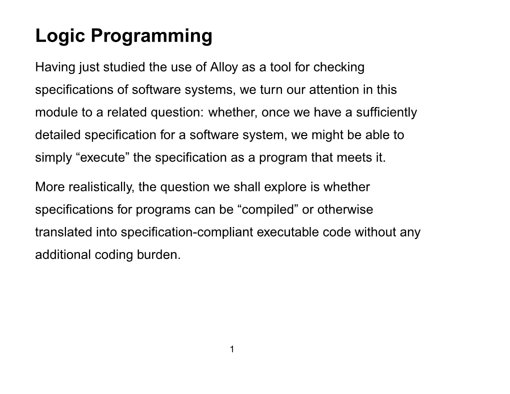 Logic Programming