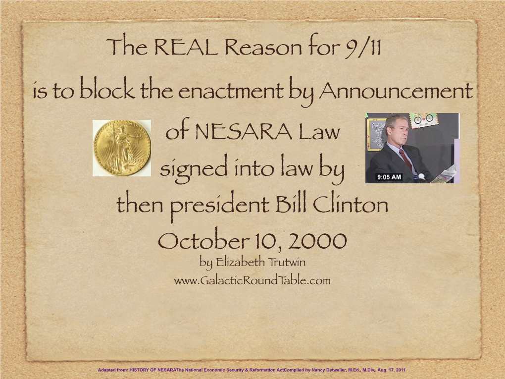 911 and NESARA Law the TRUTH