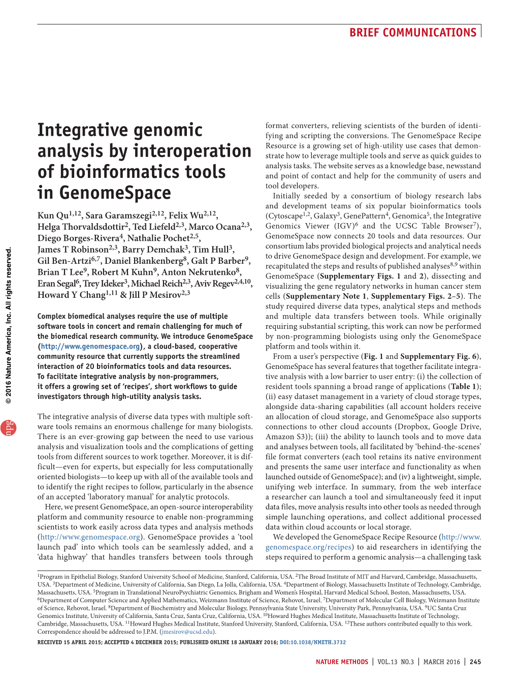 Integrative Genomic Analysis by Interoperation Of