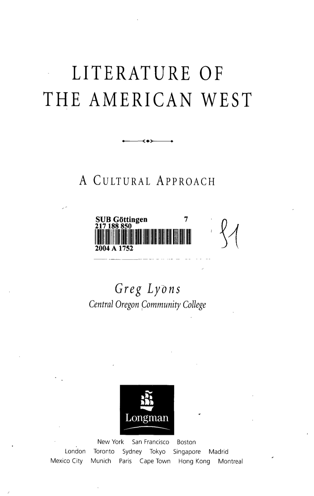 Literature of the American West