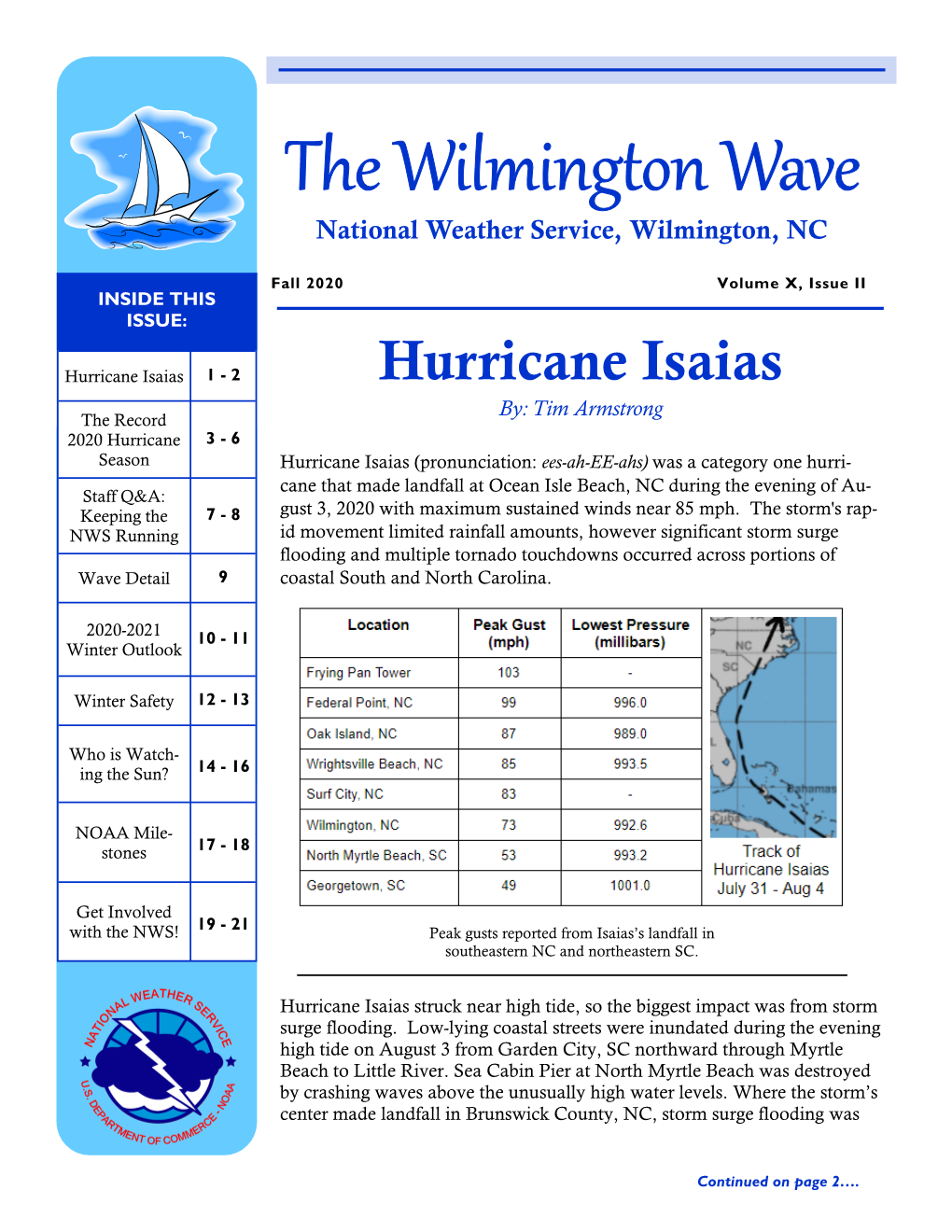 The Wilmington Wave National Weather Service, Wilmington, NC