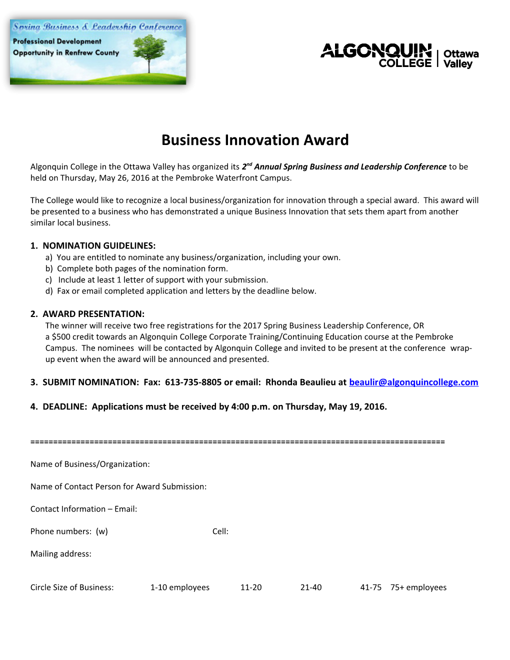 Business Innovation Award