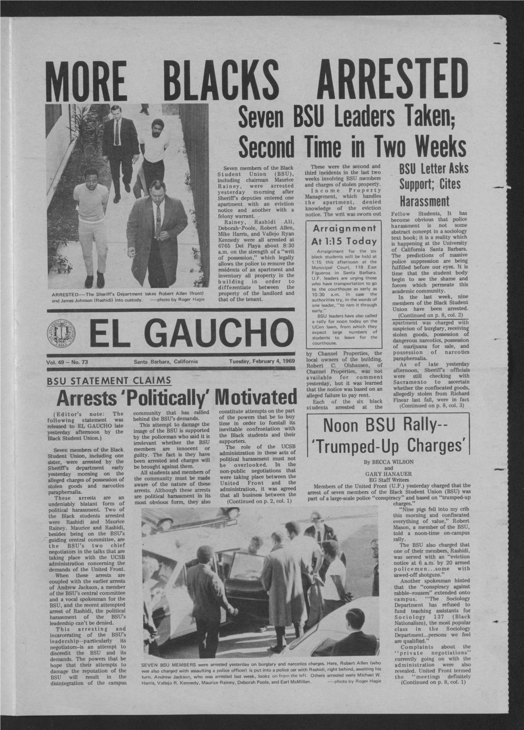 EL GAUCHO O F Marijuana for Sale, and by Channel Properties, the Possession of Narcotics Local Owners O F the Building