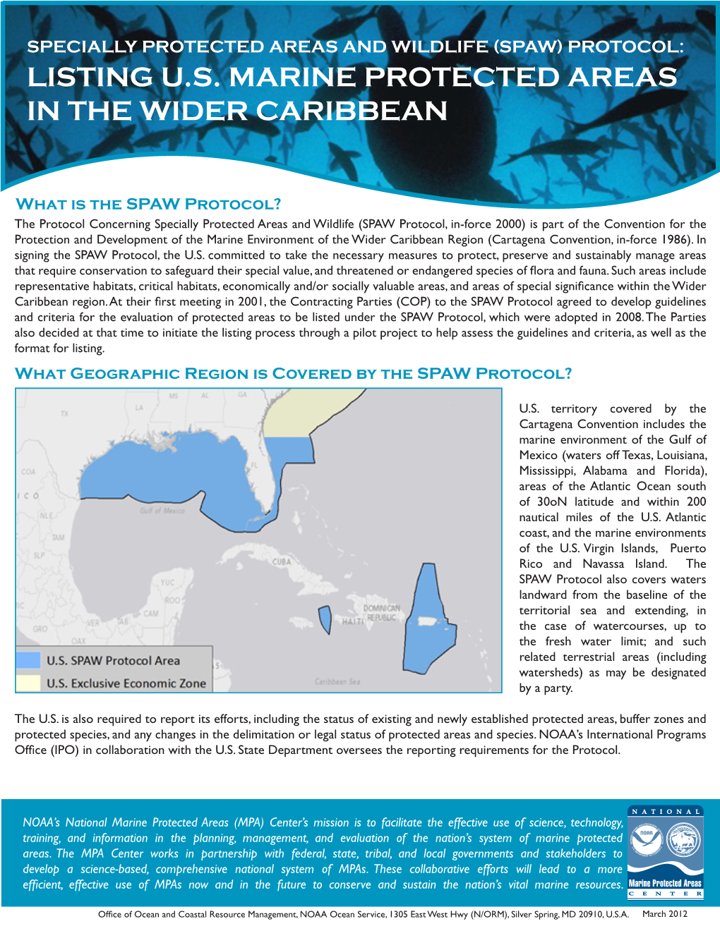 Listing U.S. Marine Protected Areas in the Wider Caribbean