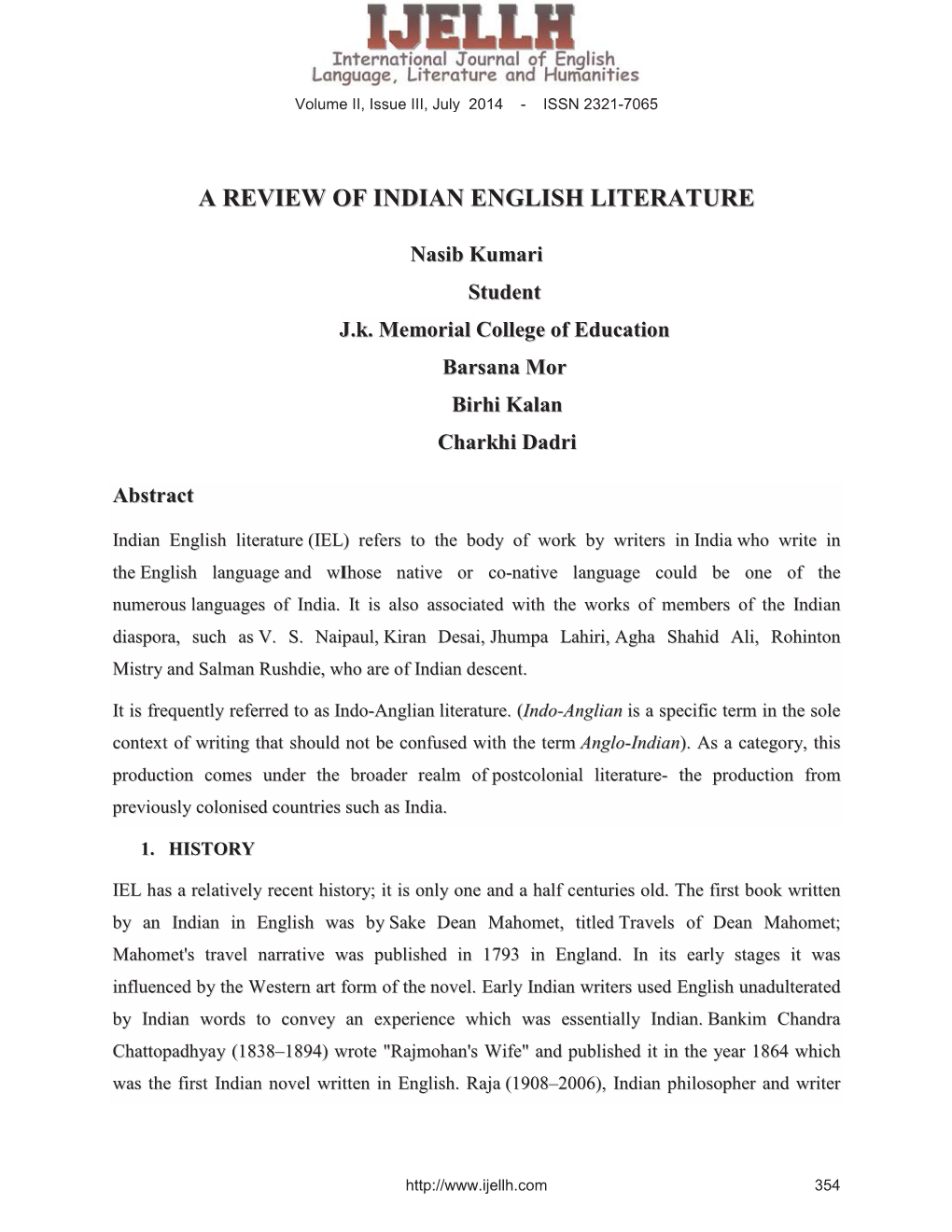 A Review of Indian English Literature