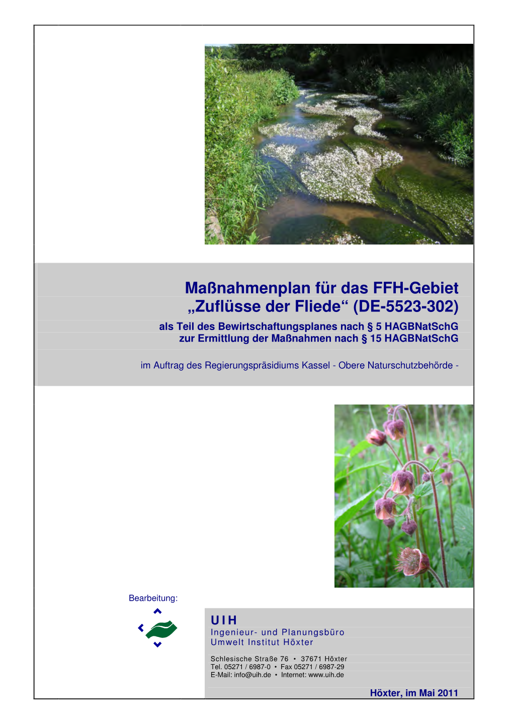 Maßnahmenplan Für Das FFH-Gebiet „Zuflüsse Der Fliede