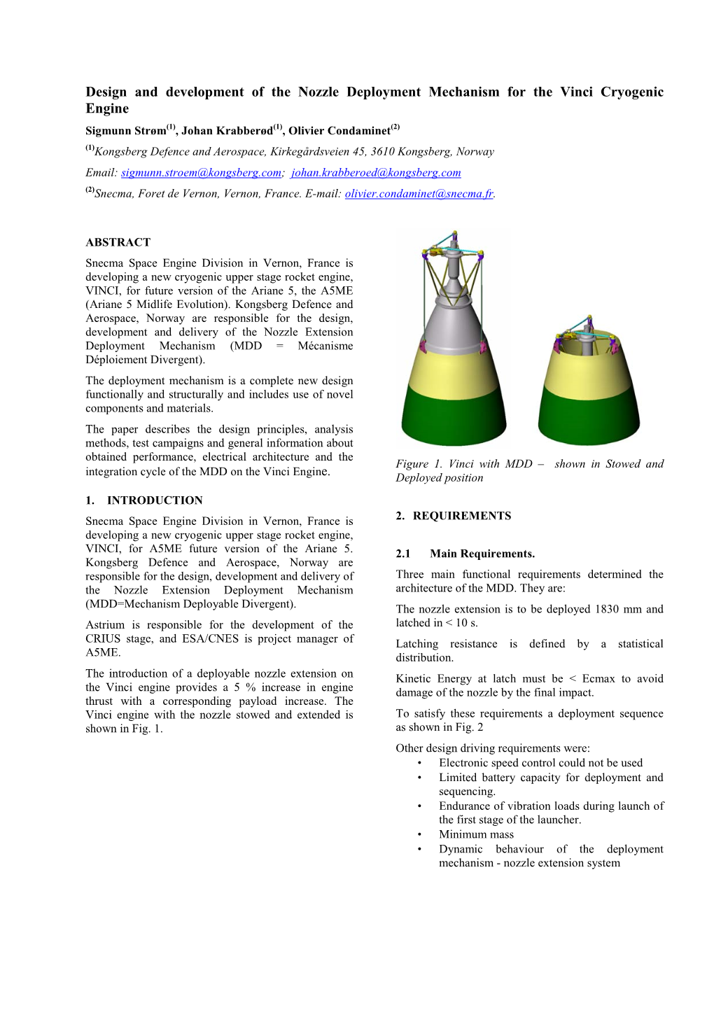 Design and Development of the Nozzle Deployment Mechanism For