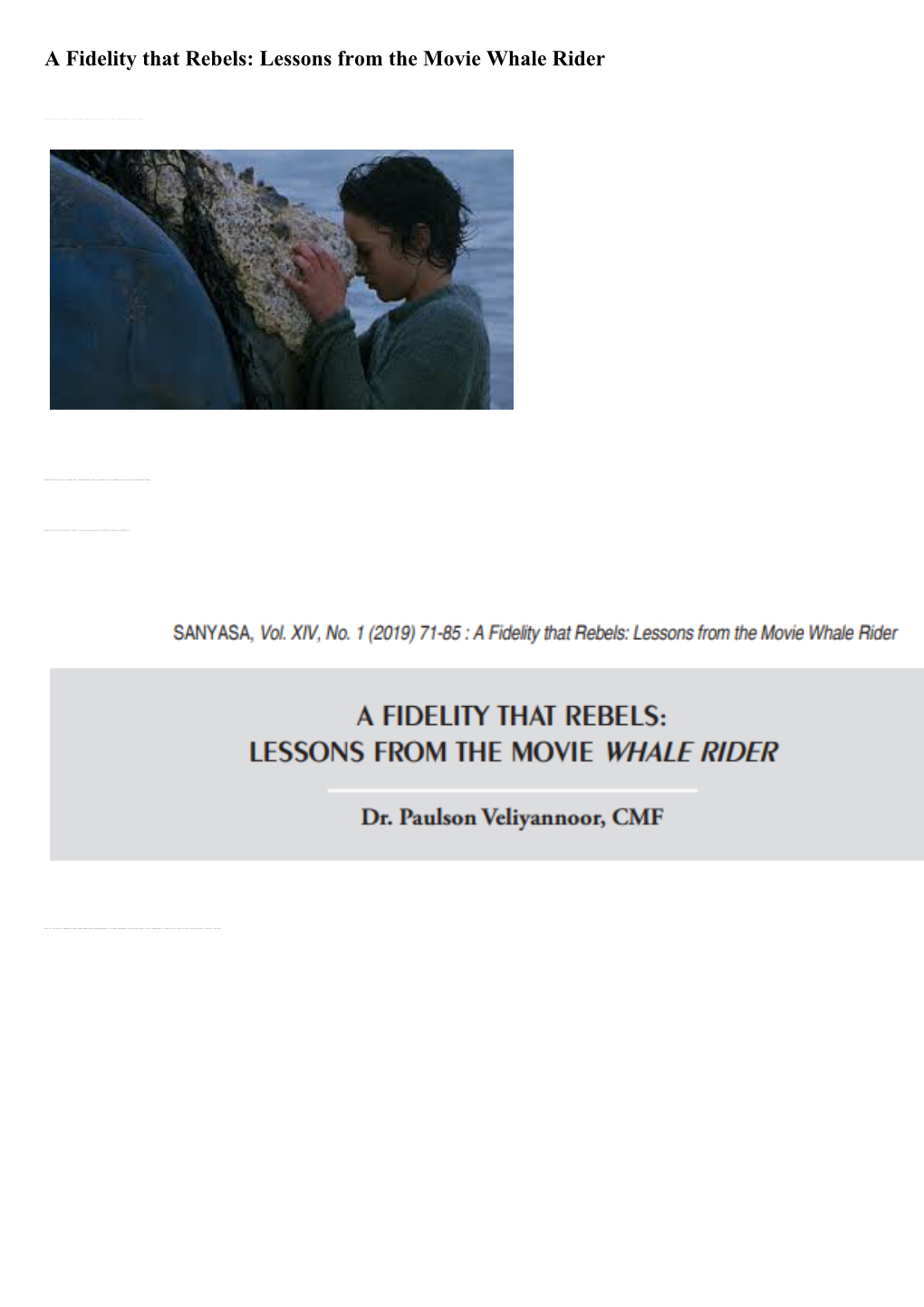 Lessons from the Movie Whale Rider