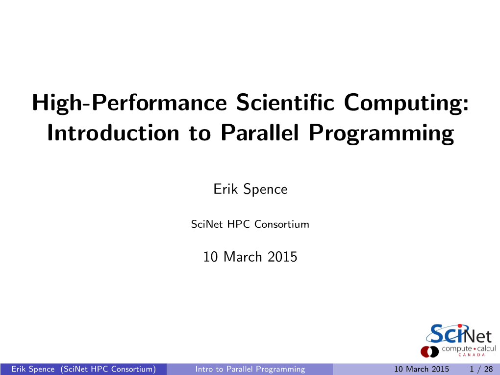 Introduction to Parallel Programming