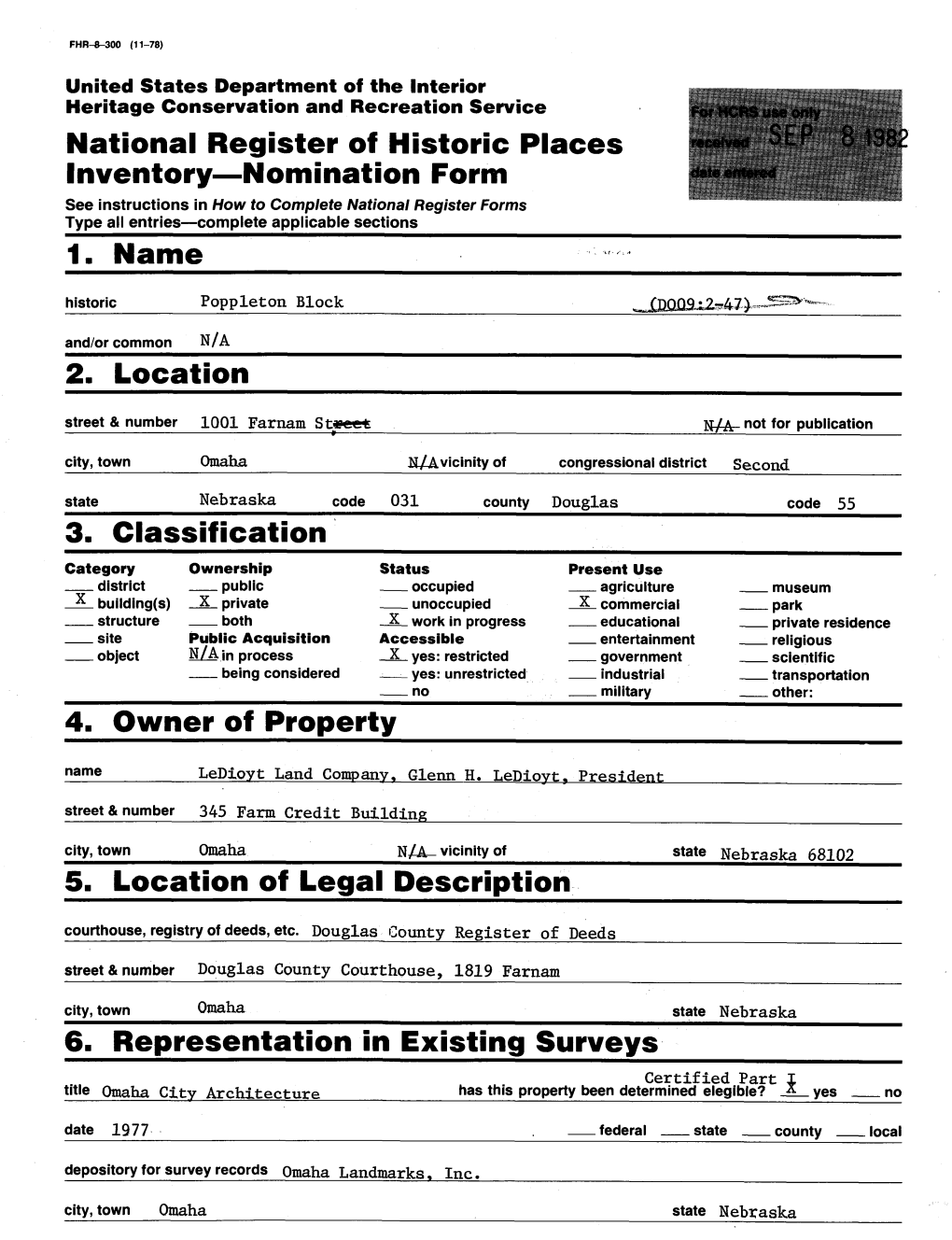 National Register of Historic Places Inventory Nomination Form 1