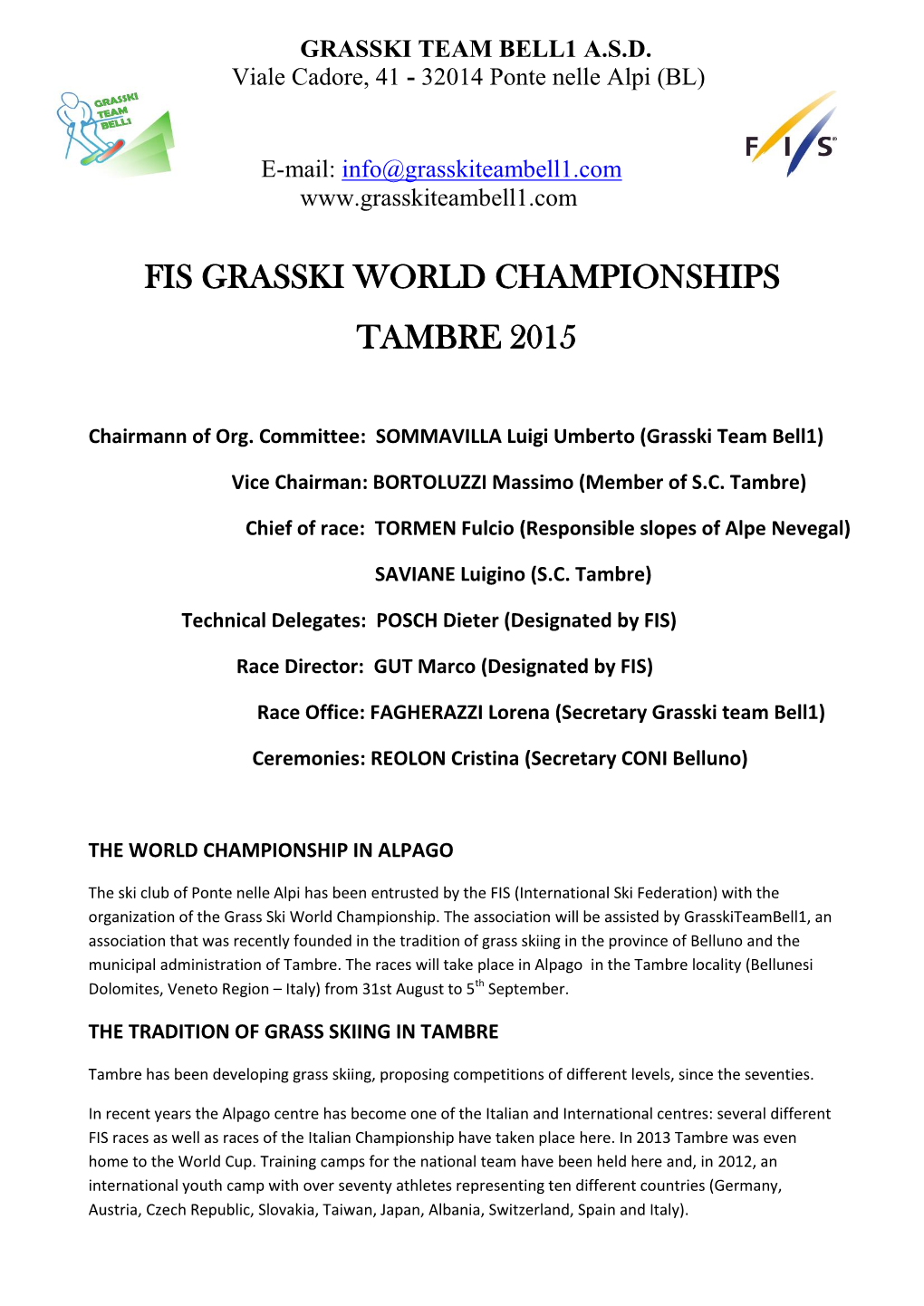Fis Grasski World Championships Tambre 2015