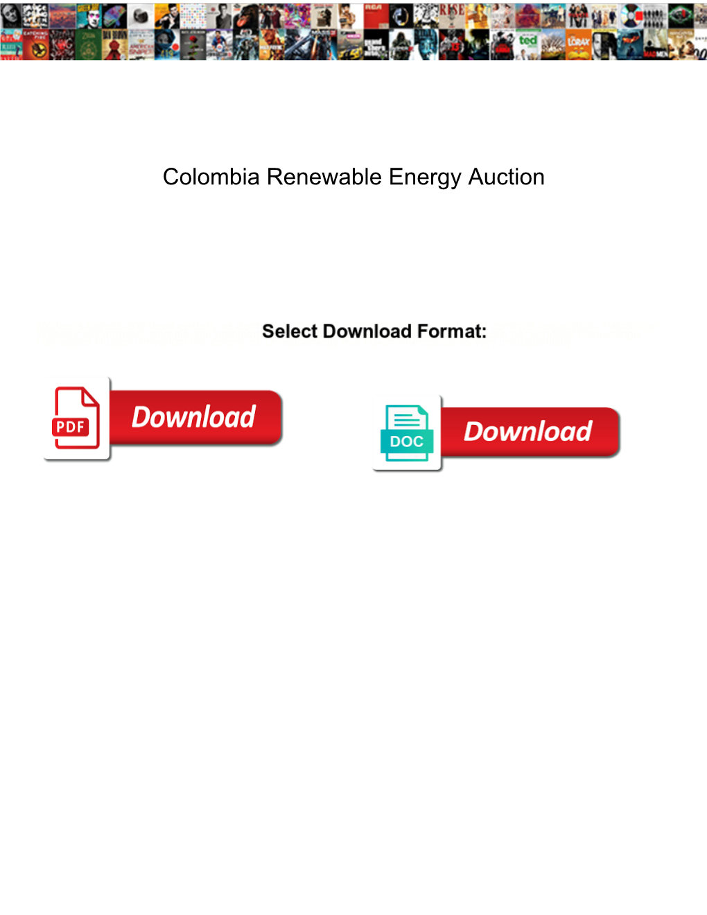 Colombia Renewable Energy Auction