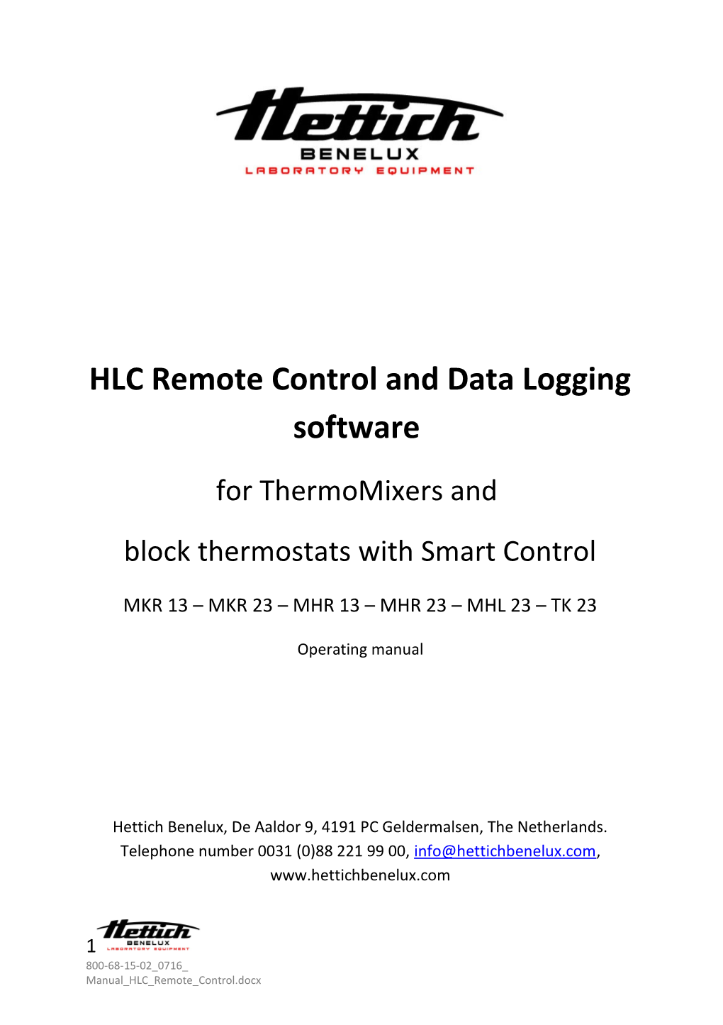 HLC Remote Control and Data Logging Software