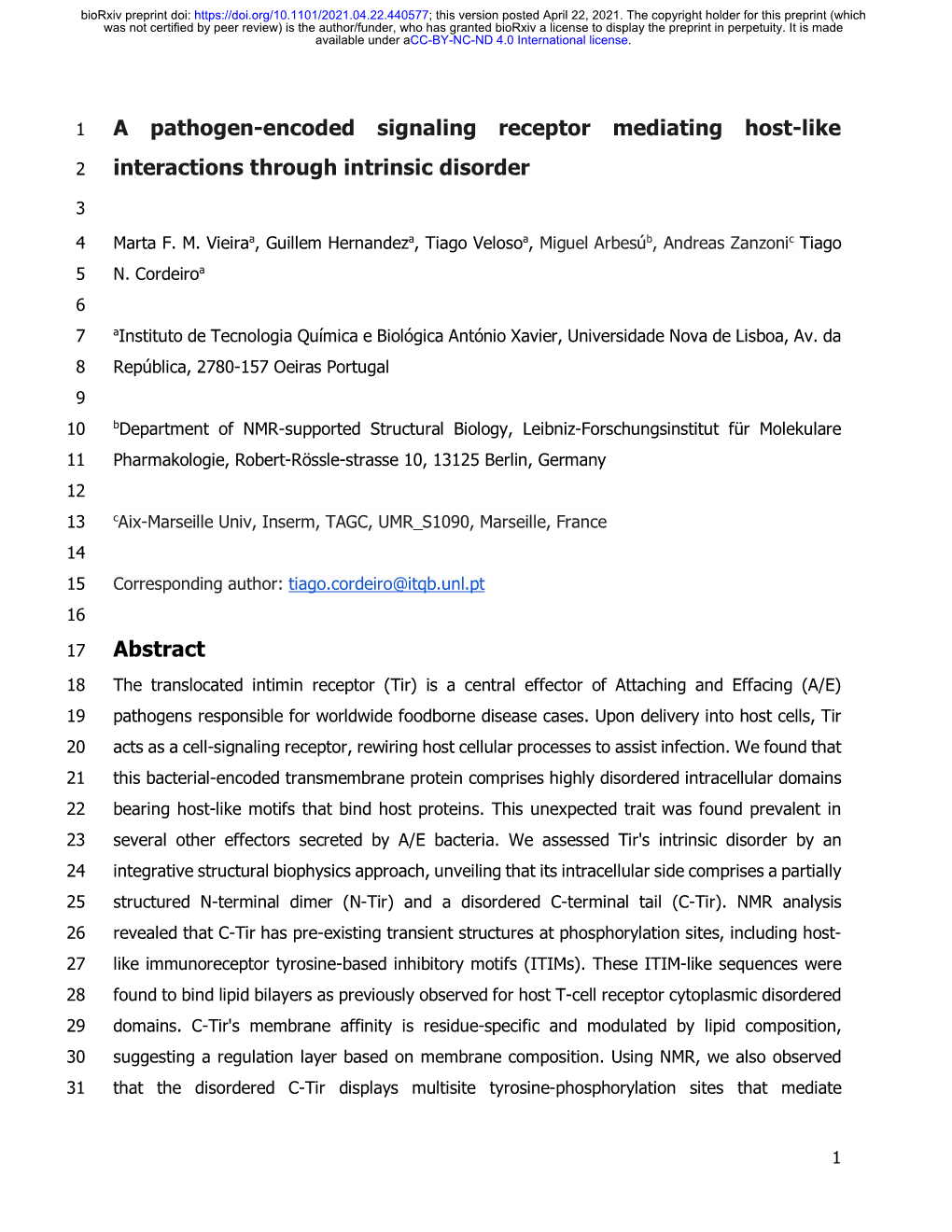 A Pathogen-Encoded Signaling Receptor Mediating Host-Like