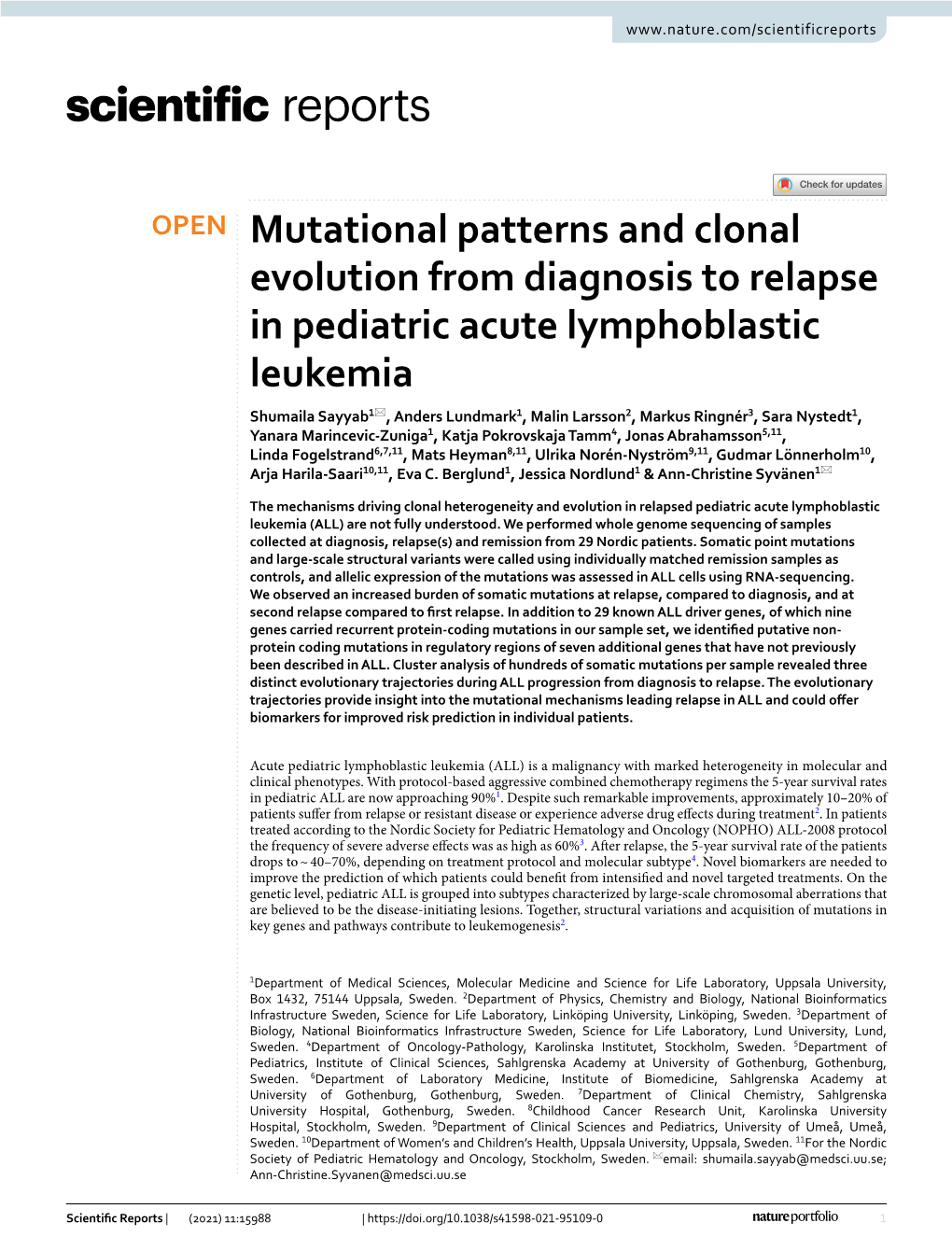 Mutational Patterns and Clonal Evolution from Diagnosis To