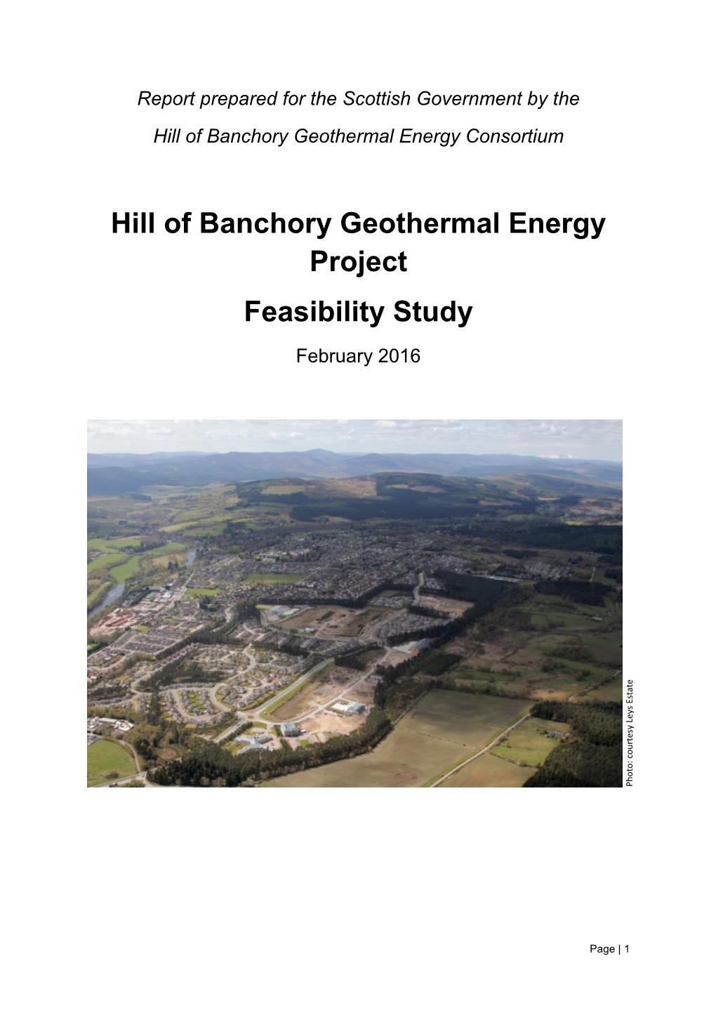 Hill of Banchory Geothermal Energy Project Feasibility Study
